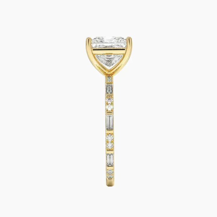 Evelina Princess Designer 3 Carat Lab Grown Diamond Engagement Ring in 18K Rose Gold