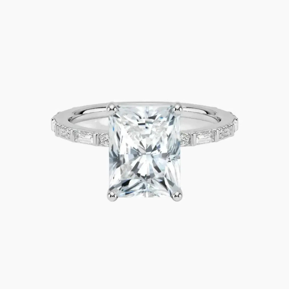 Evelina Radiant Designer 1 Carat Lab Grown Diamond Engagement Ring in 14K Rose Gold