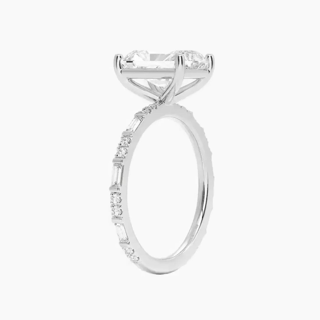Evelina Radiant Designer 2 Carat Lab Grown Diamond Engagement Ring in 14K Yellow Gold