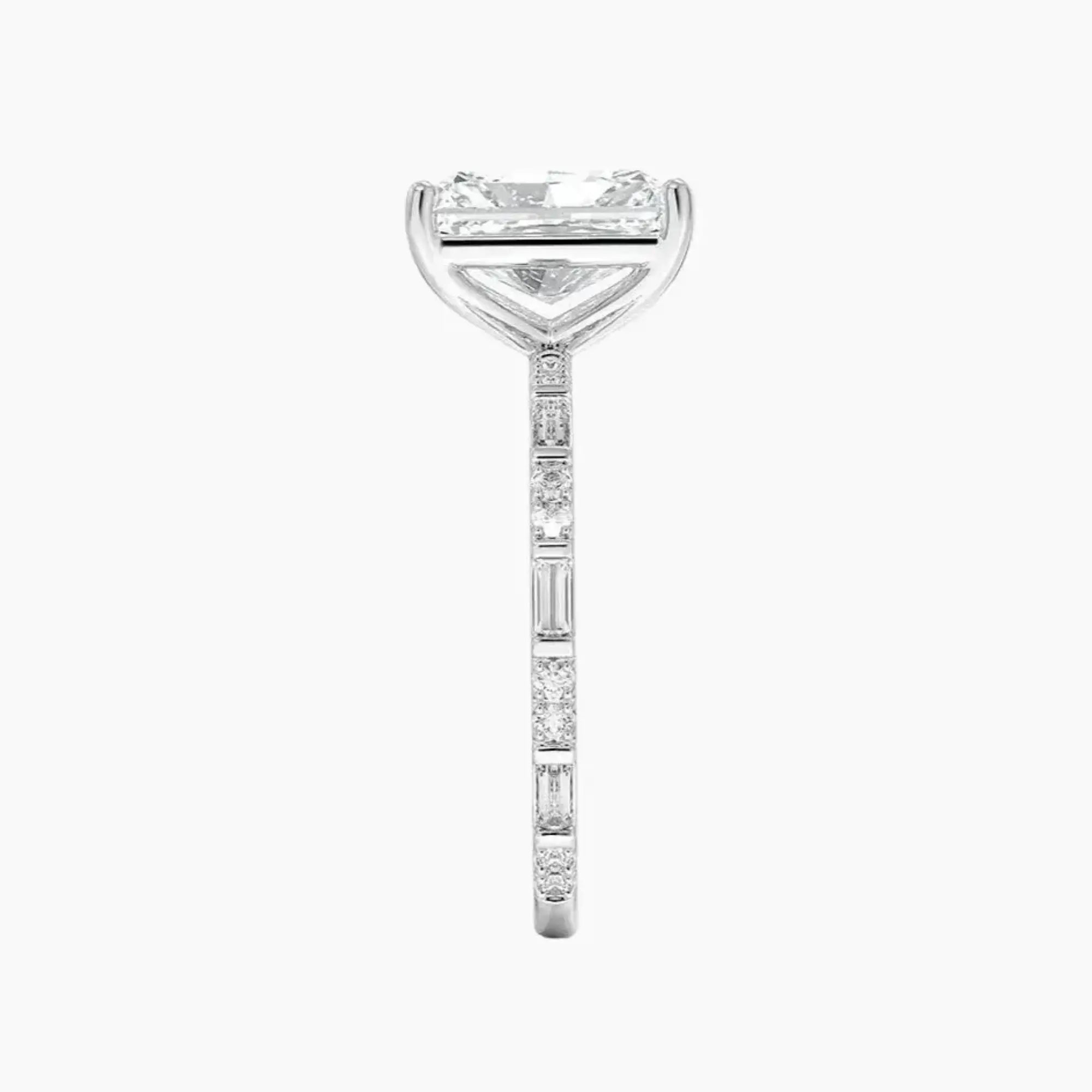 Evelina Radiant Designer Diamond Ring Setting in 18K Rose Gold