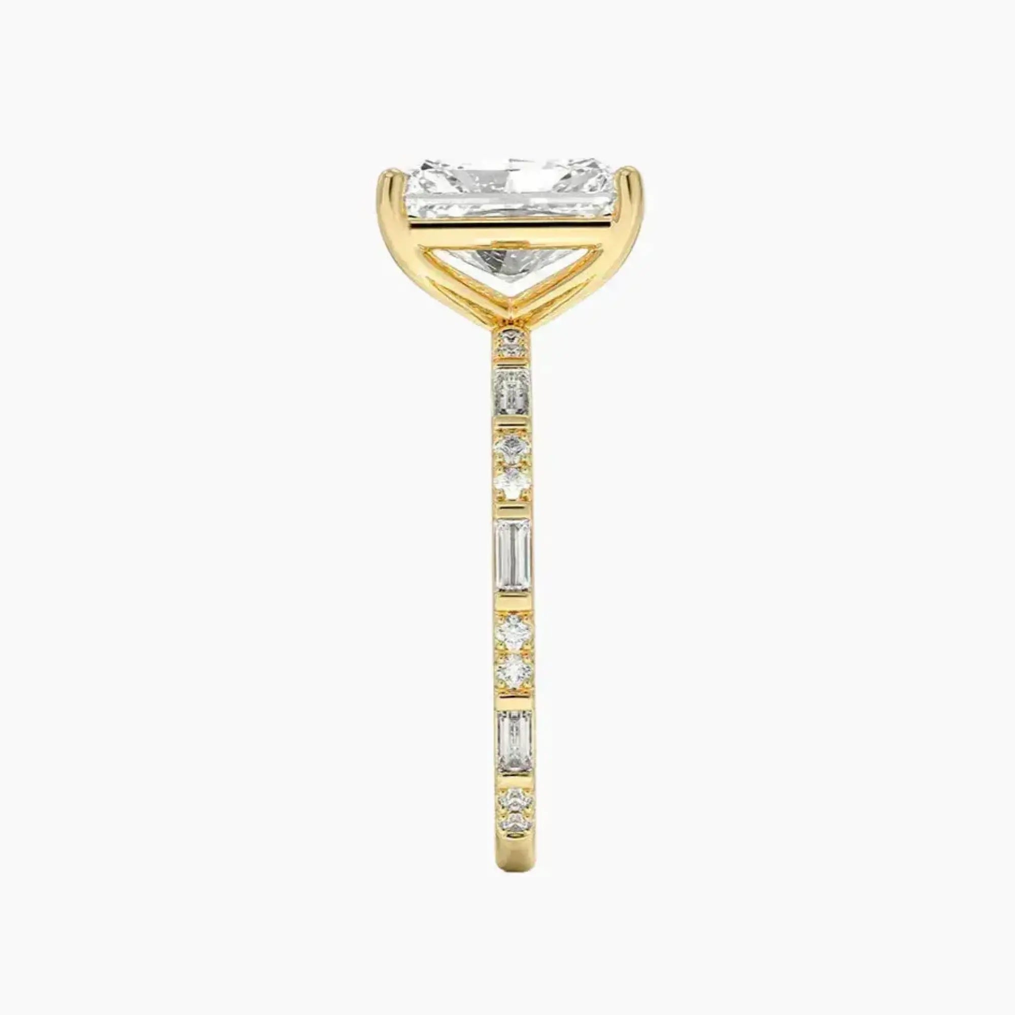 Evelina Radiant Designer 2 Carat Lab Grown Diamond Engagement Ring in 18K Rose Gold