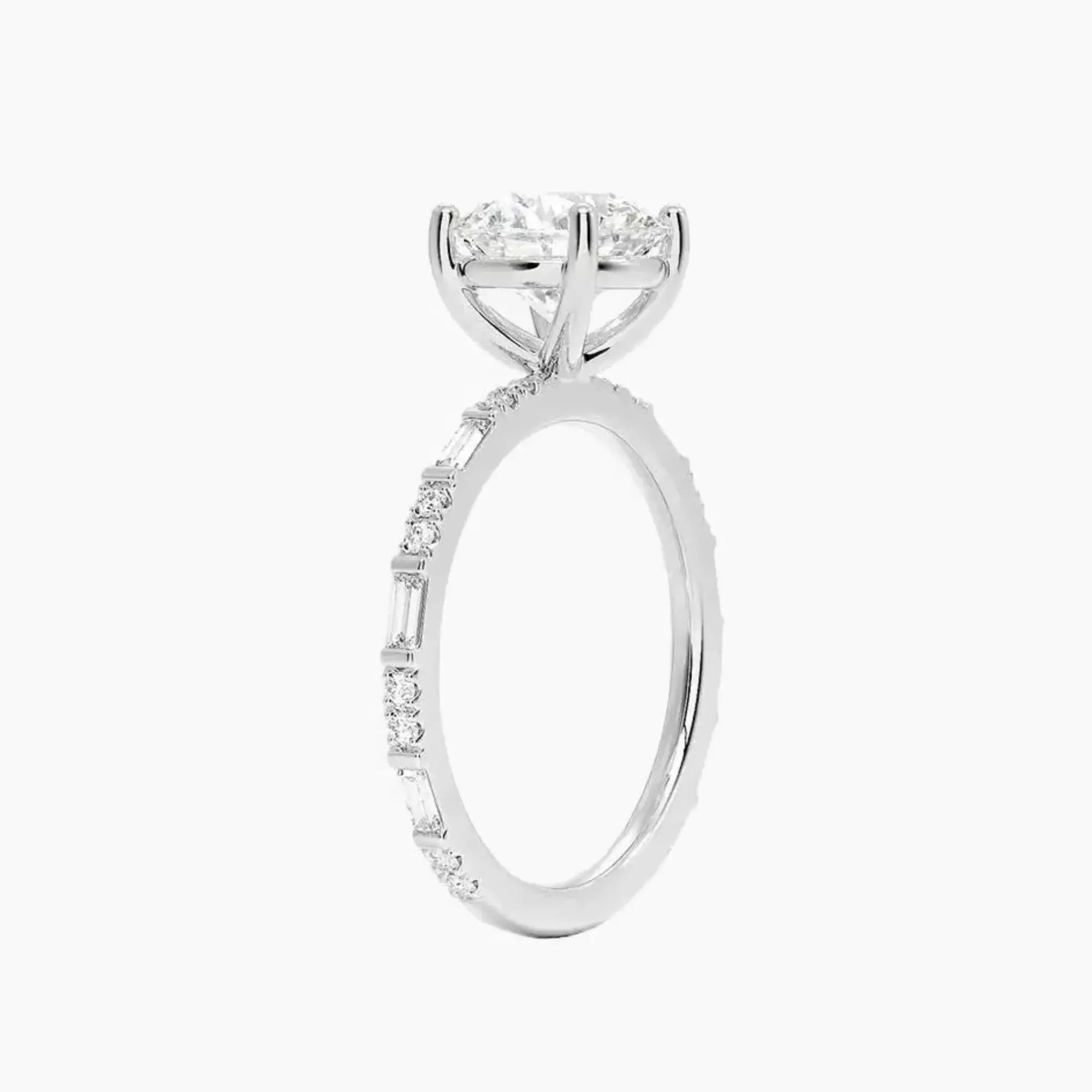 Evelina Round Designer 3 Carat Lab Grown Diamond Engagement Ring in 14K Rose Gold