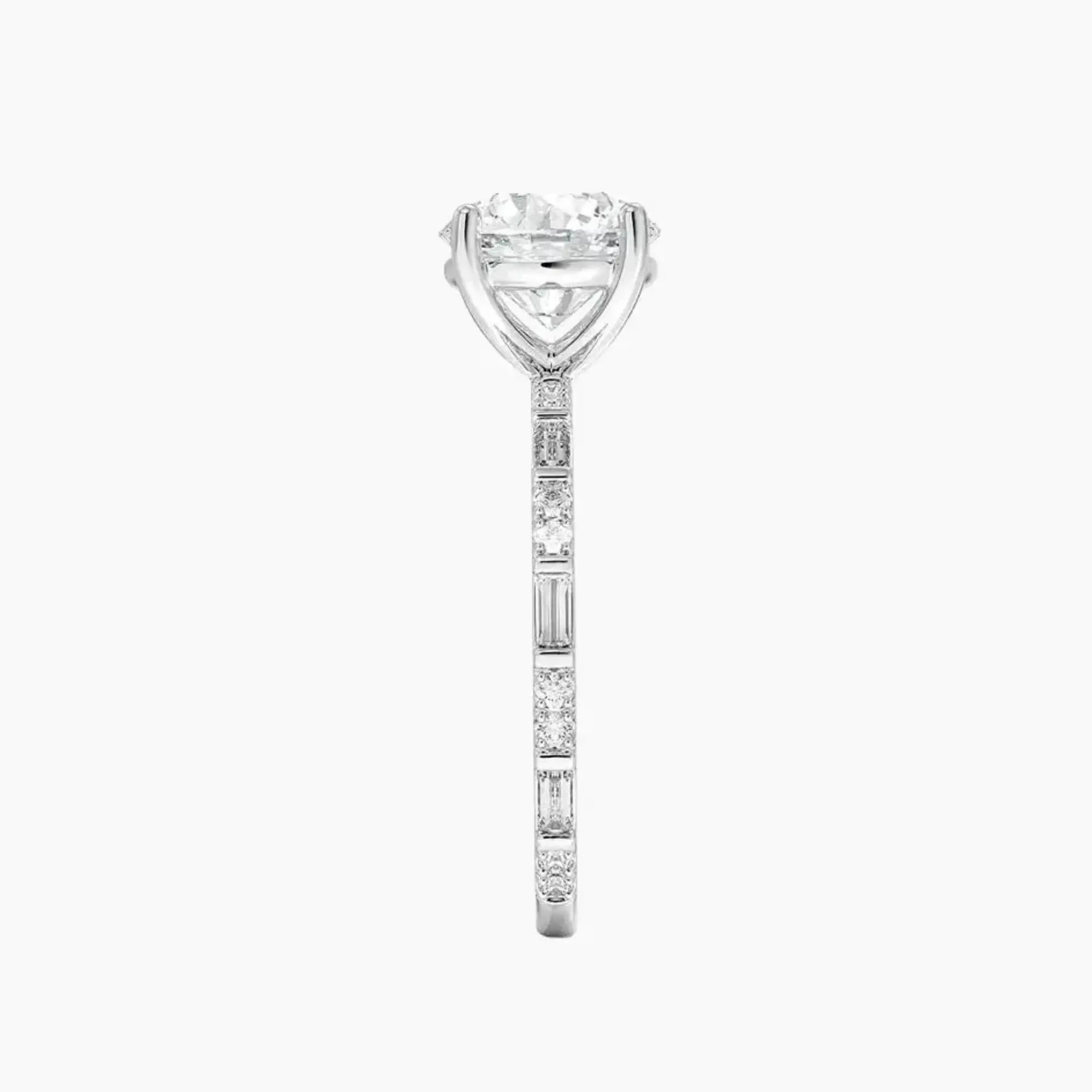 Evelina Round Designer 2 Carat Lab Grown Diamond Engagement Ring in 14K Yellow Gold