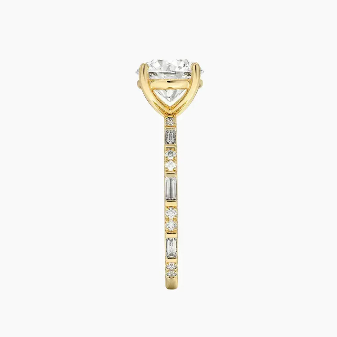 Evelina Round Designer 3 Carat Lab Grown Diamond Engagement Ring in 18K Rose Gold