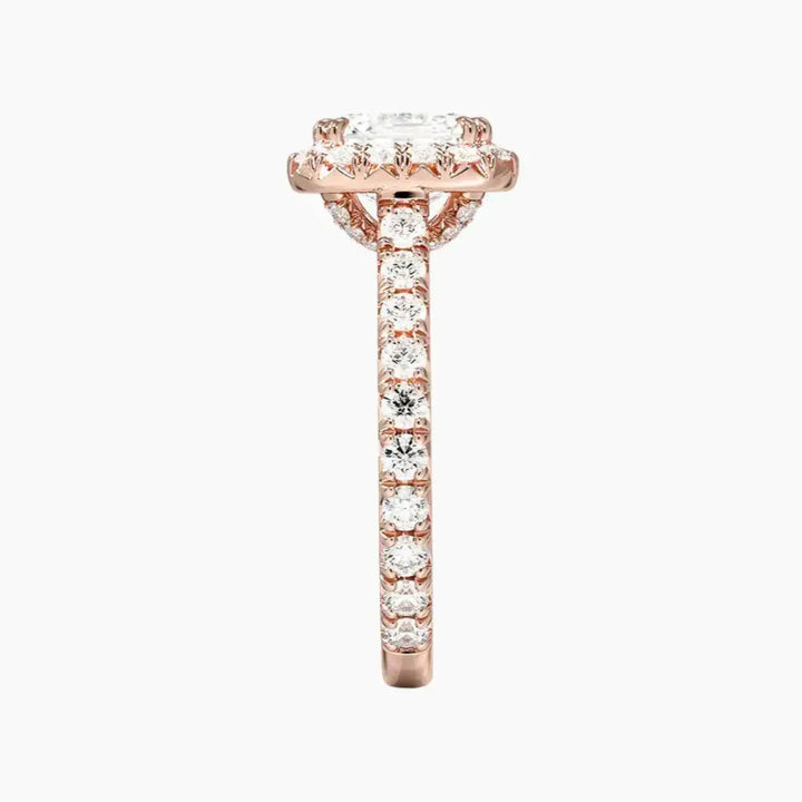 Ophelia Asscher Hidden Halo 1.5 Carat Lab Grown Diamond Engagement Ring in 14K Yellow Gold