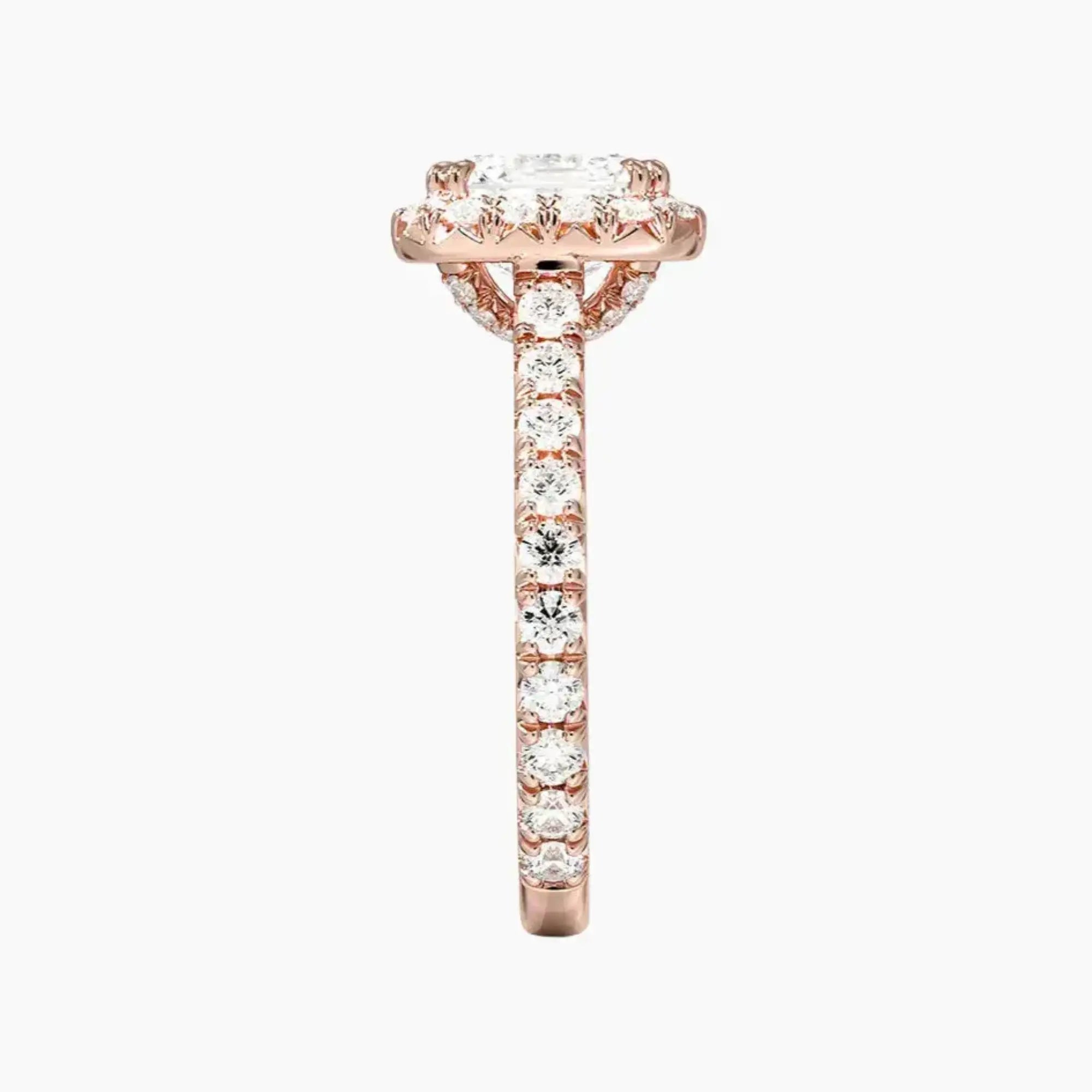 Ophelia Asscher Hidden Halo 2 Carat Lab Grown Diamond Engagement Ring in 14K White Gold