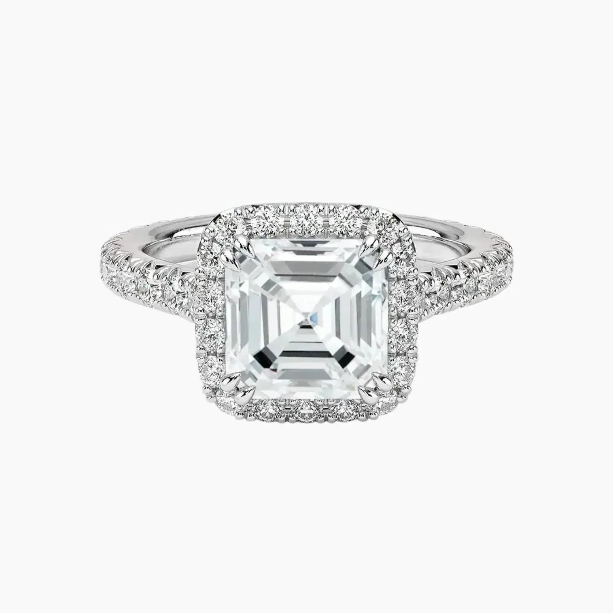 Ophelia Asscher Hidden Halo 1 Carat Lab Grown Diamond Engagement Ring in 14K Rose Gold