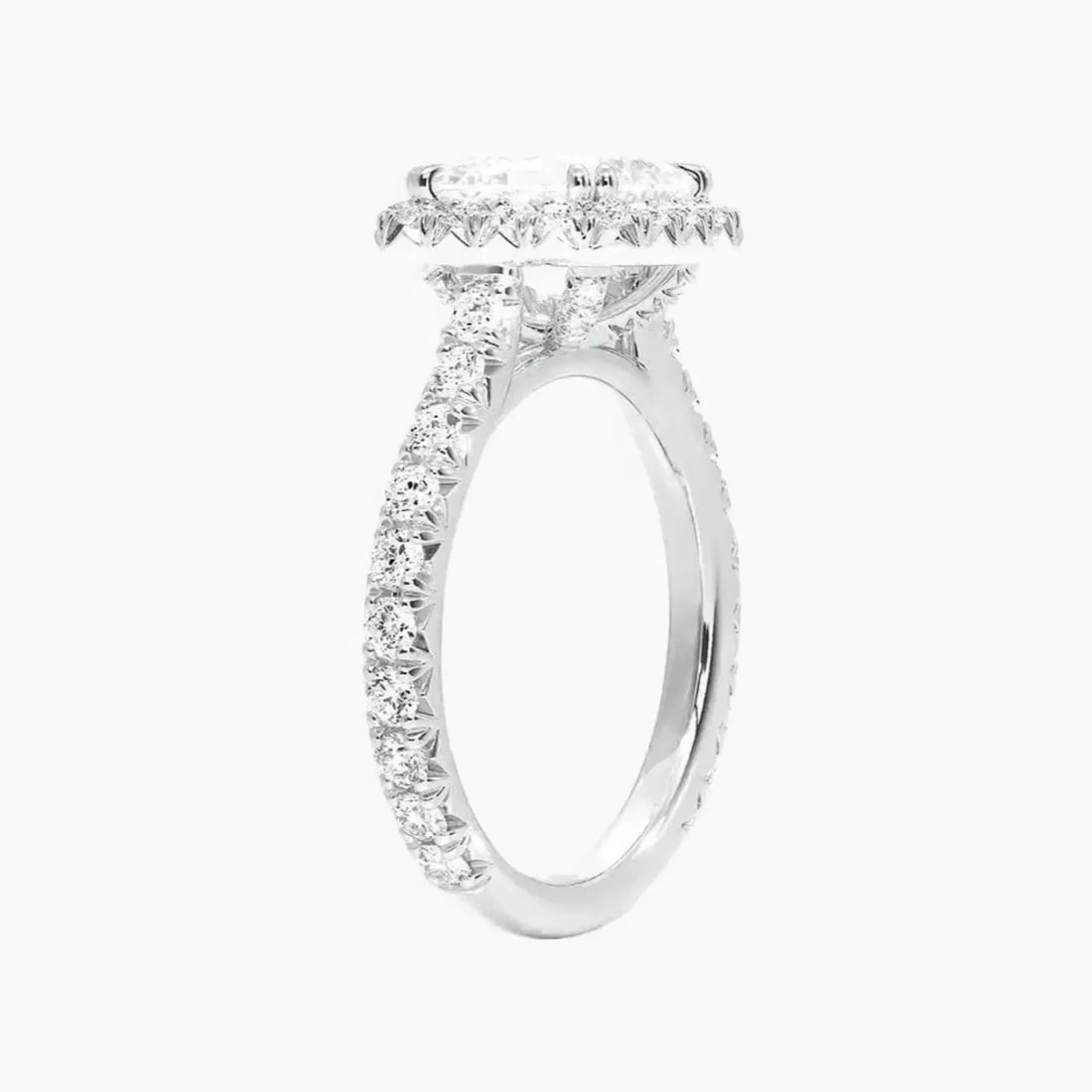 Ophelia Asscher Hidden Halo 1 Carat Lab Grown Diamond Engagement Ring in 14K White Gold