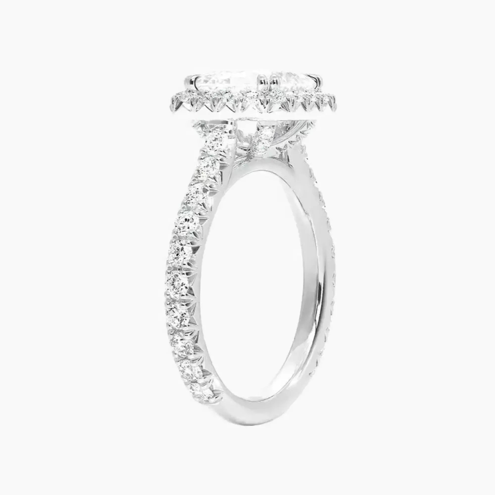 Ophelia Asscher Hidden Halo 2 Carat Lab Grown Diamond Engagement Ring in 18K Yellow Gold
