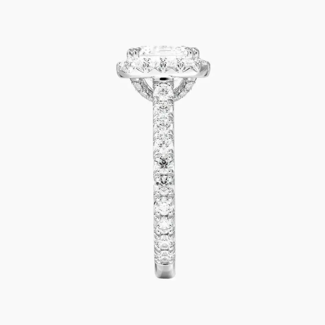 Ophelia Asscher Hidden Halo 3 Carat Lab Grown Diamond Engagement Ring in 14K White Gold