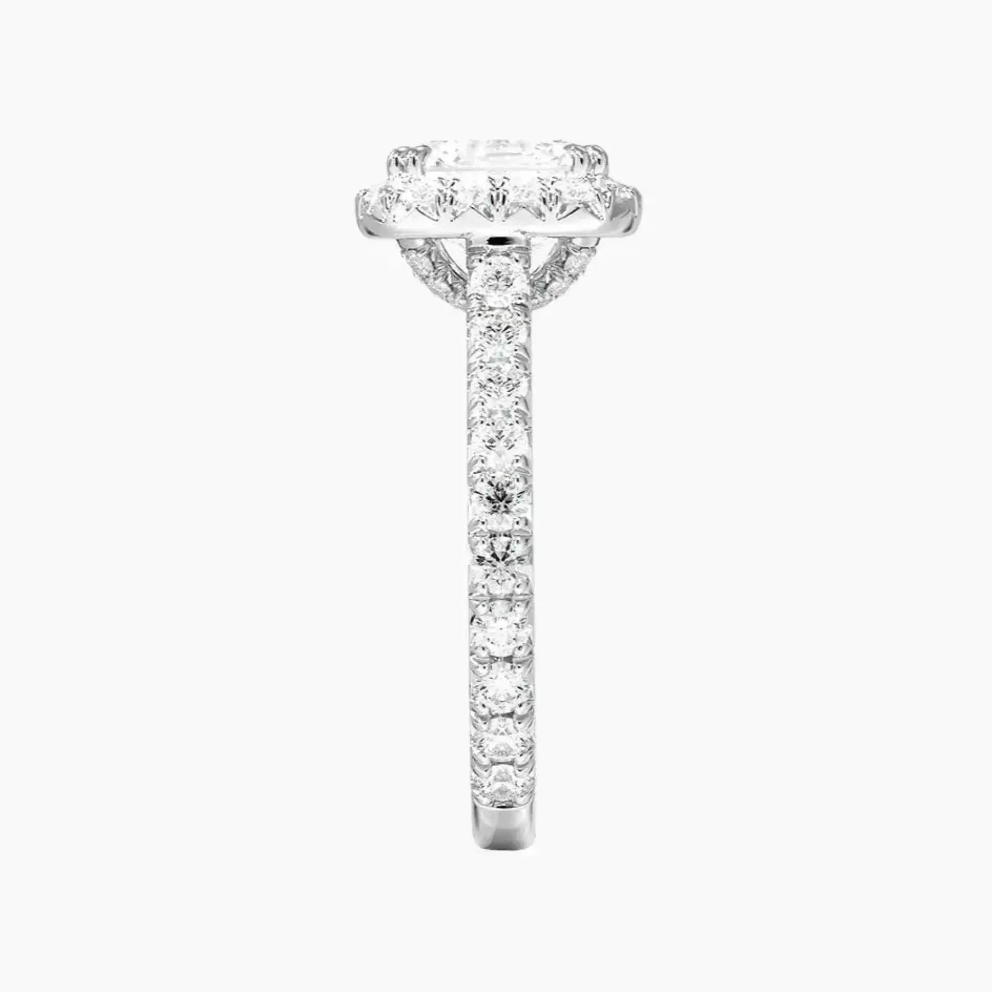 Ophelia Asscher Hidden Halo 1.5 Carat Lab Grown Diamond Engagement Ring in 18K White Gold
