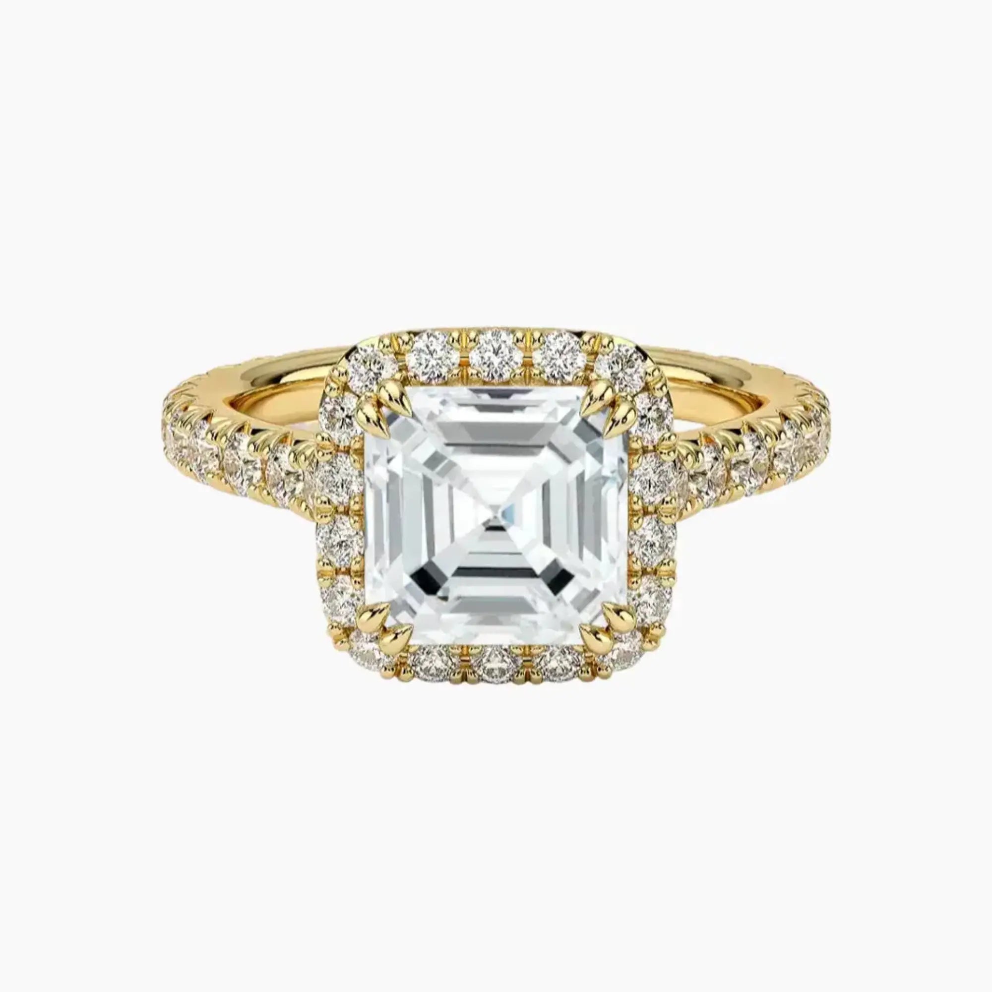 Ophelia Asscher Hidden Halo 1.5 Carat Lab Grown Diamond Engagement Ring in 14K White Gold