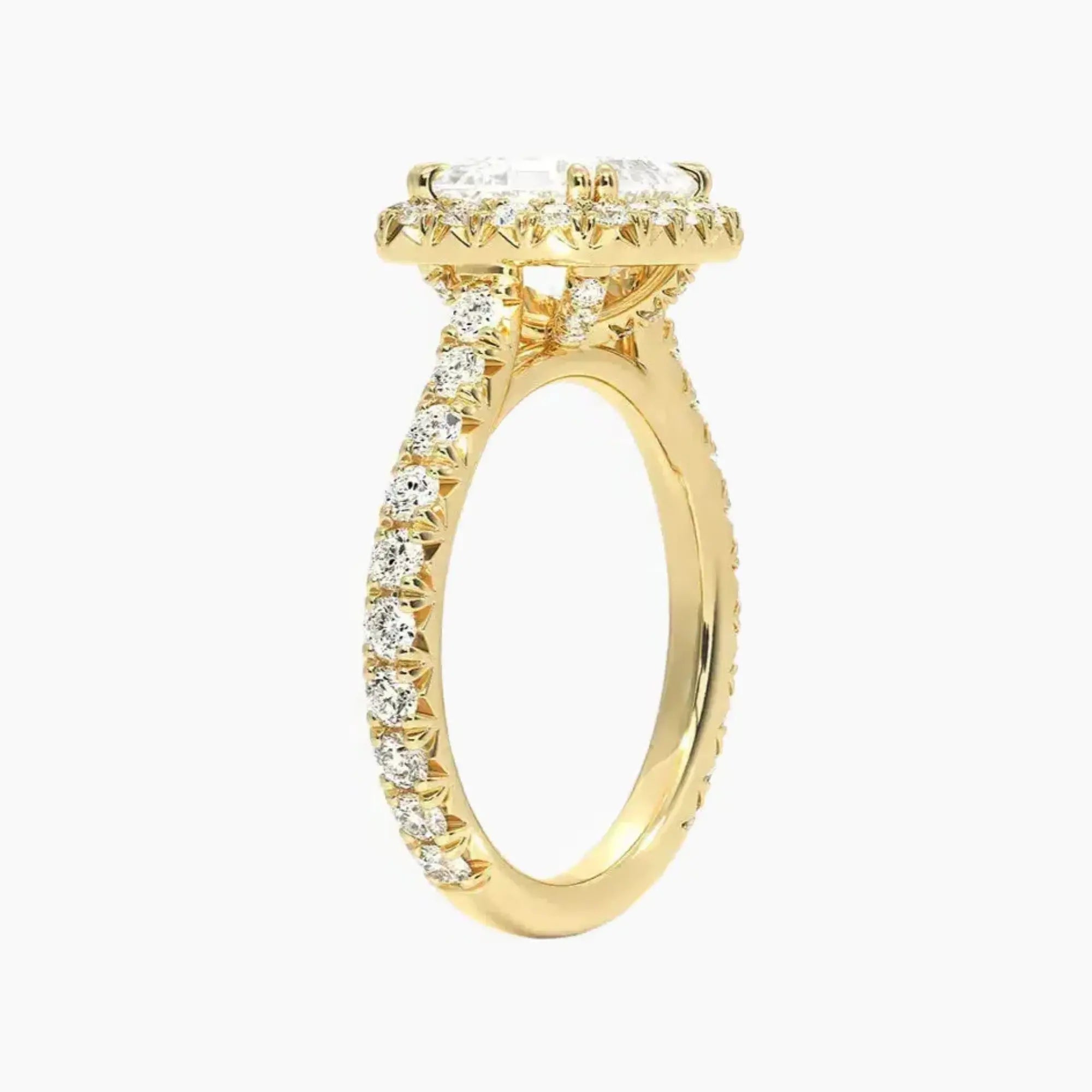 Ophelia Asscher Hidden Halo 3 Carat Lab Grown Diamond Engagement Ring in 14K Rose Gold