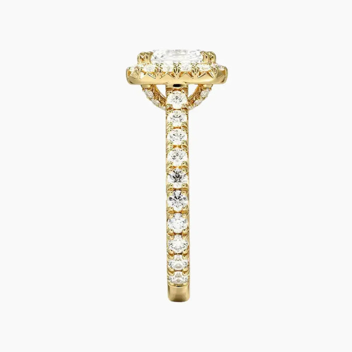 Ophelia Asscher Hidden Halo 3 Carat Lab Grown Diamond Engagement Ring in 18K Rose Gold