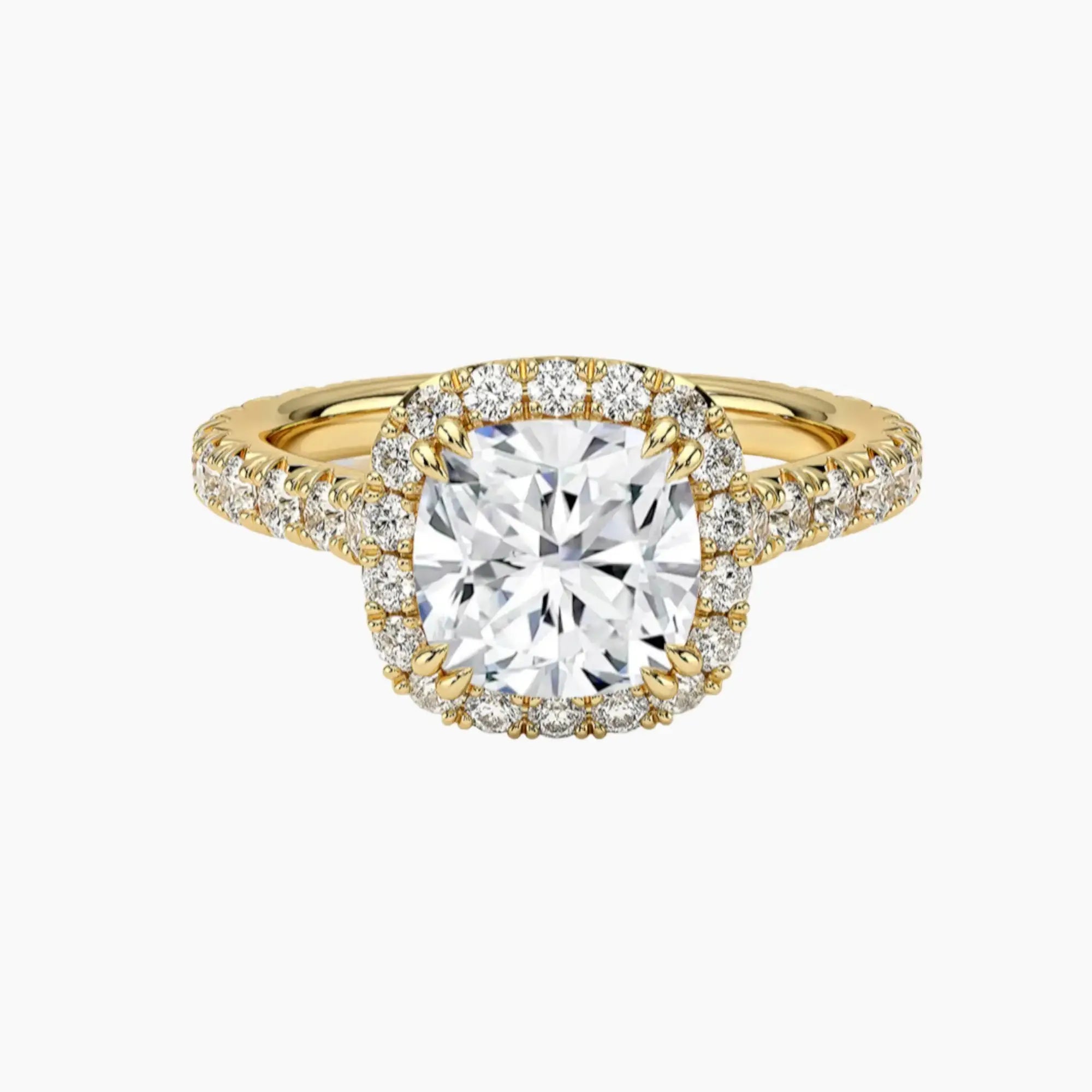 Ophelia Cushion Hidden Halo 1.5 Carat Lab Grown Diamond Engagement Ring in 18K White Gold