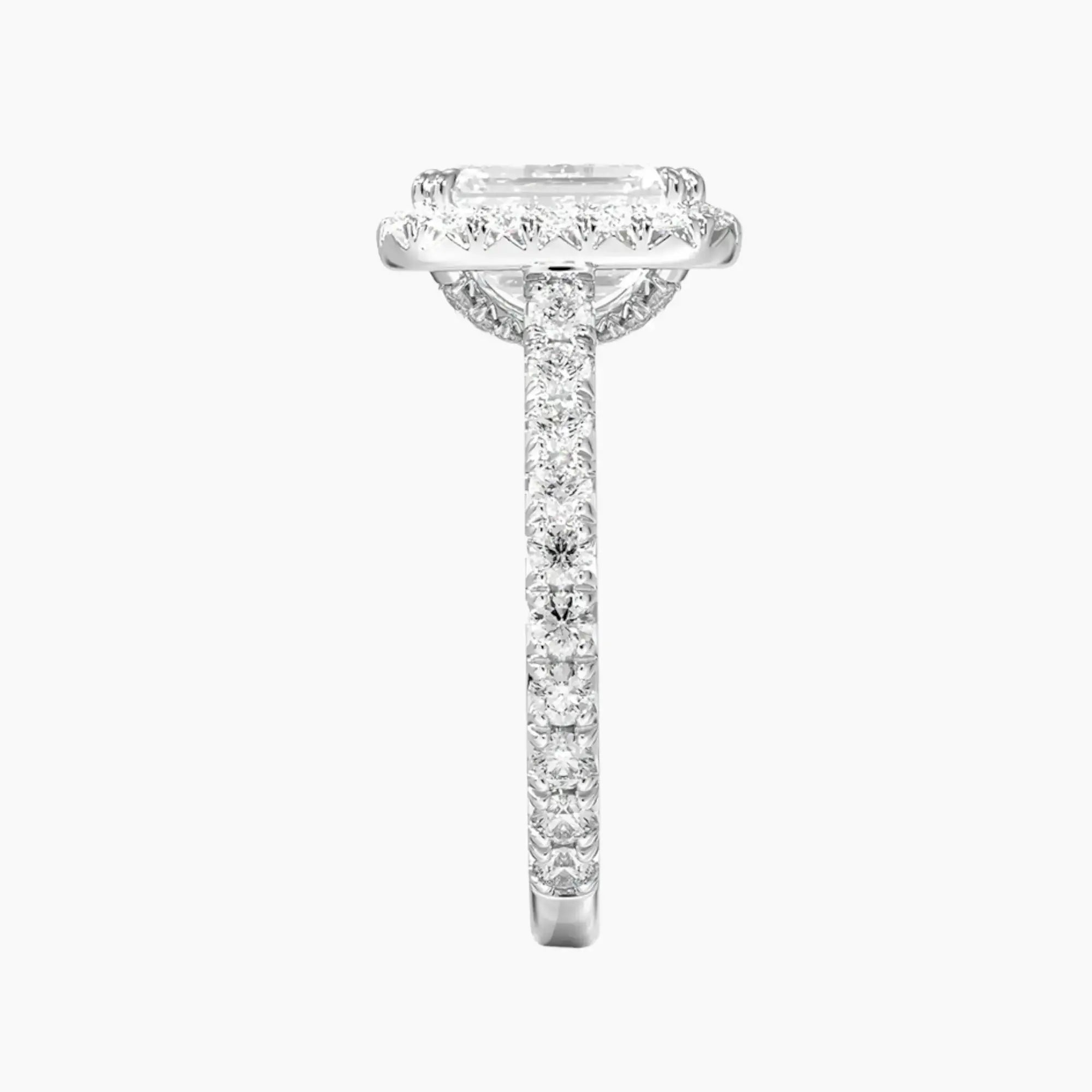 Ophelia Emerald Hidden Halo 1.5 Carat Lab Grown Diamond Engagement Ring in 18K Yellow Gold
