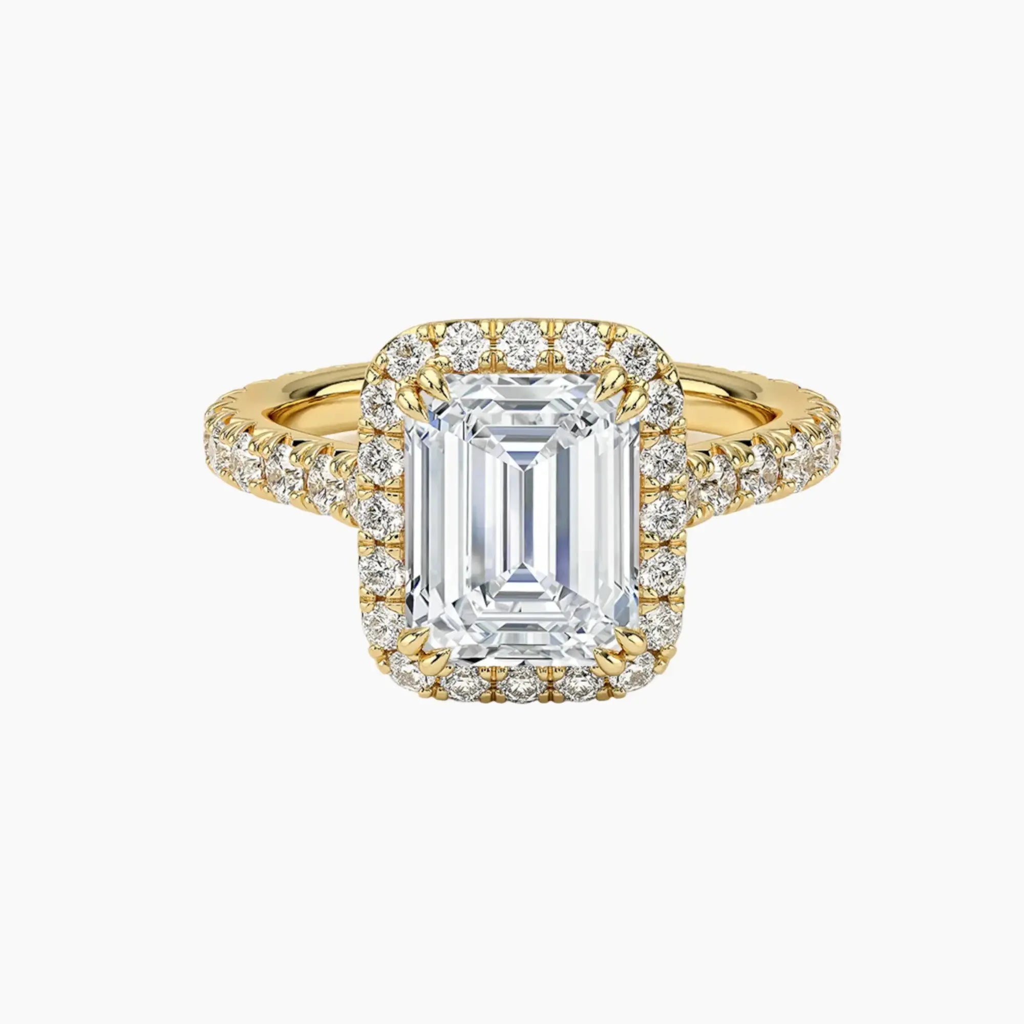 Ophelia Emerald Hidden Halo 1.5 Carat Lab Grown Diamond Engagement Ring in 18K Rose Gold