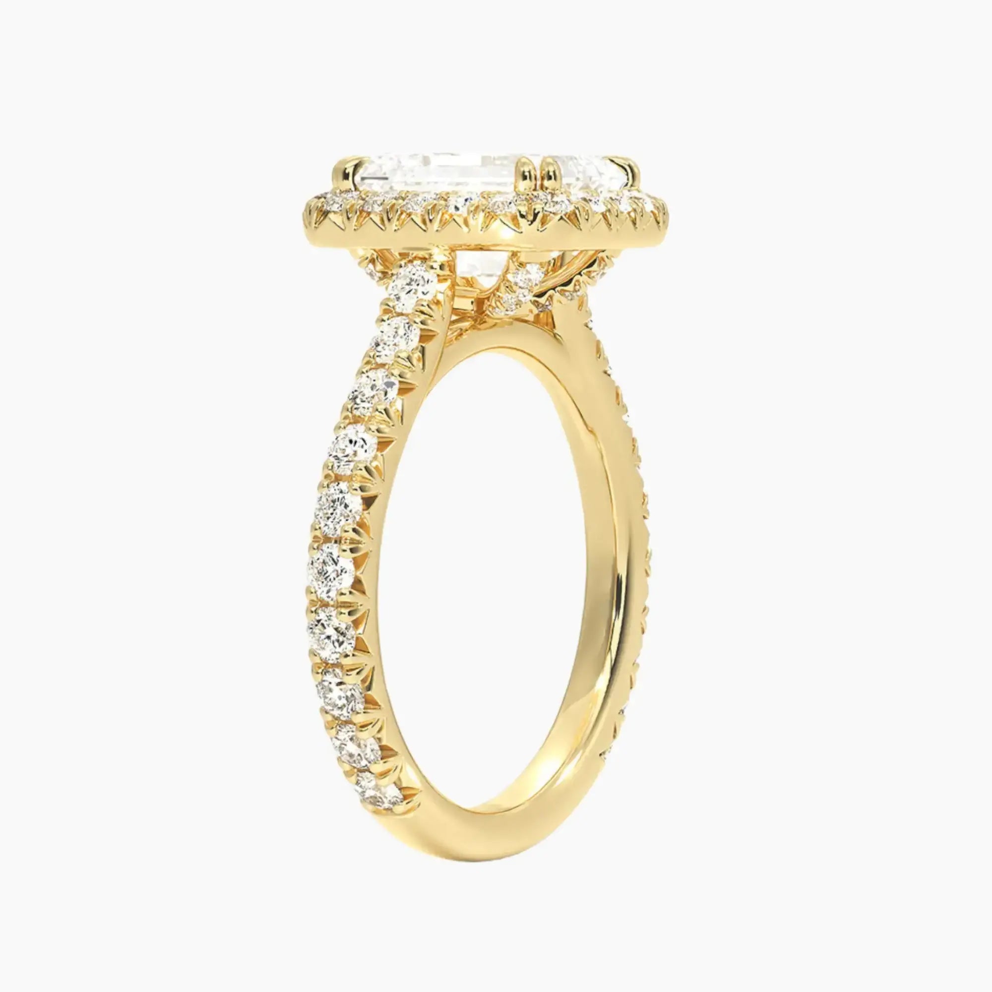 Ophelia Emerald Hidden Halo 1 Carat Lab Grown Diamond Engagement Ring in 14K Rose Gold