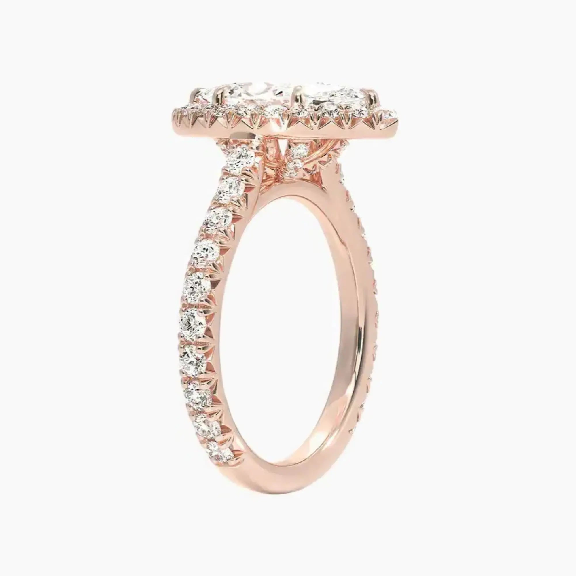 Ophelia Marquise Hidden Halo 2.5 Carat Lab Grown Diamond Engagement Ring in 18K White Gold