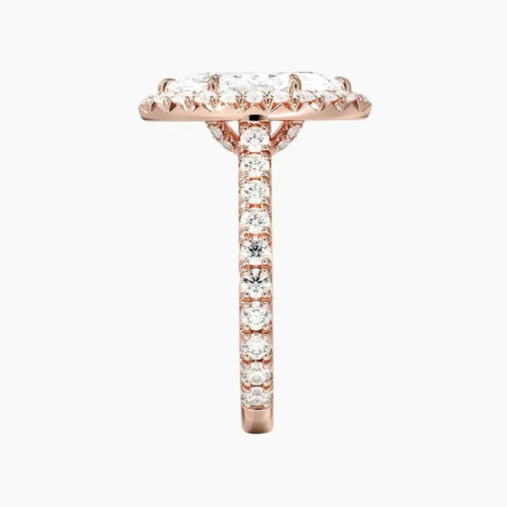 Ophelia Marquise Hidden Halo 1.5 Carat Lab Grown Diamond Engagement Ring in 18K Yellow Gold