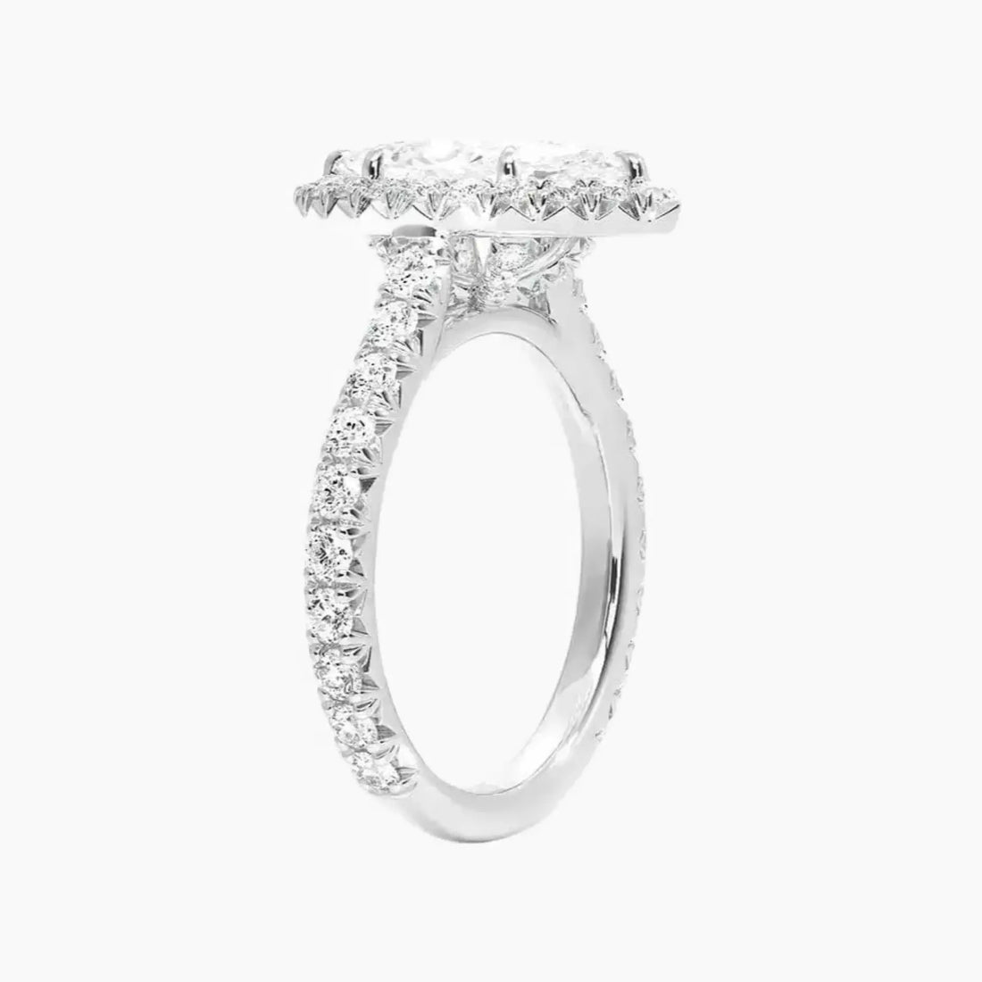 Ophelia Marquise Hidden Halo 2 Carat Lab Grown Diamond Engagement Ring in 14K Rose Gold
