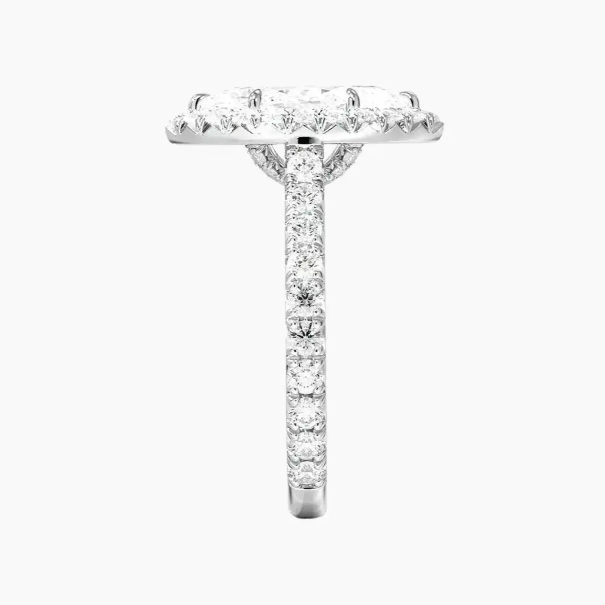 Ophelia Marquise Hidden Halo 2.5 Carat Lab Grown Diamond Engagement Ring in 18K White Gold