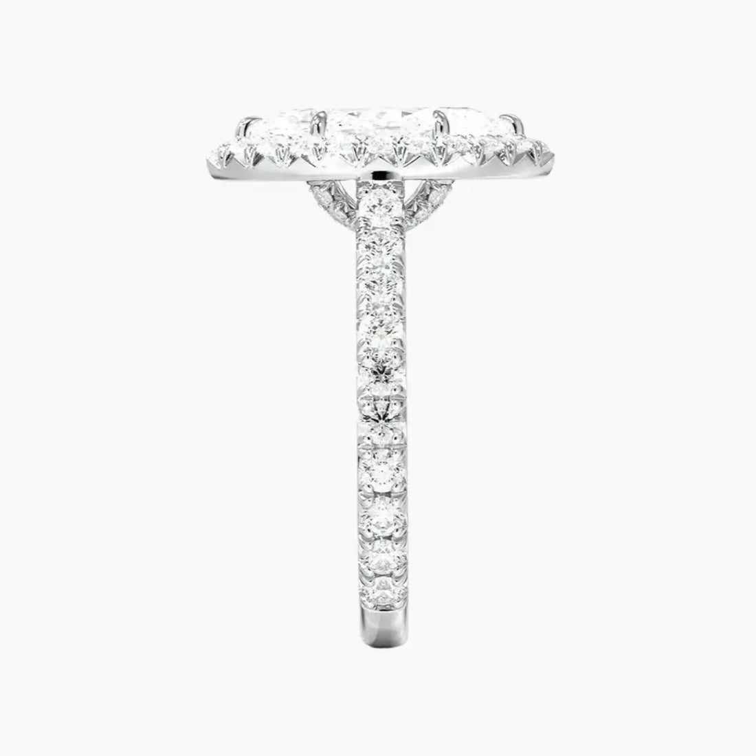 Ophelia Marquise Hidden Halo 3 Carat Lab Grown Diamond Engagement Ring in 14K White Gold