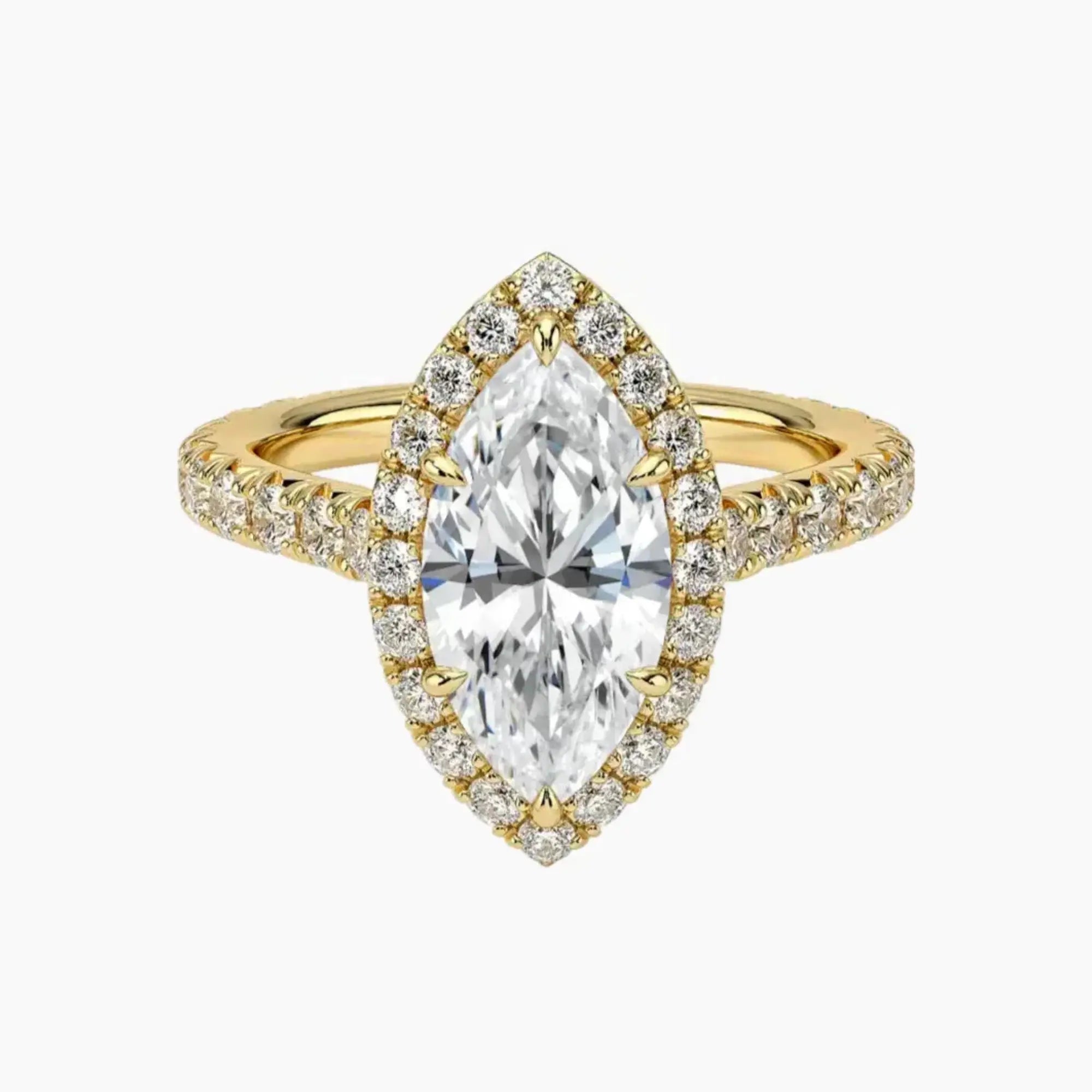 Ophelia Marquise Hidden Halo 1 Carat Lab Grown Diamond Engagement Ring in 14K White Gold