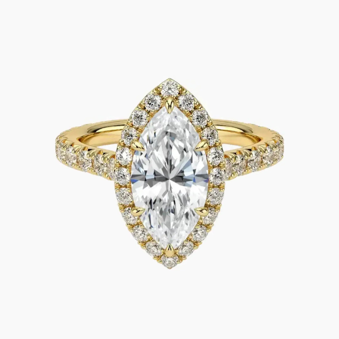 Ophelia Marquise Hidden Halo 1 Carat Lab Grown Diamond Engagement Ring in 14K White Gold