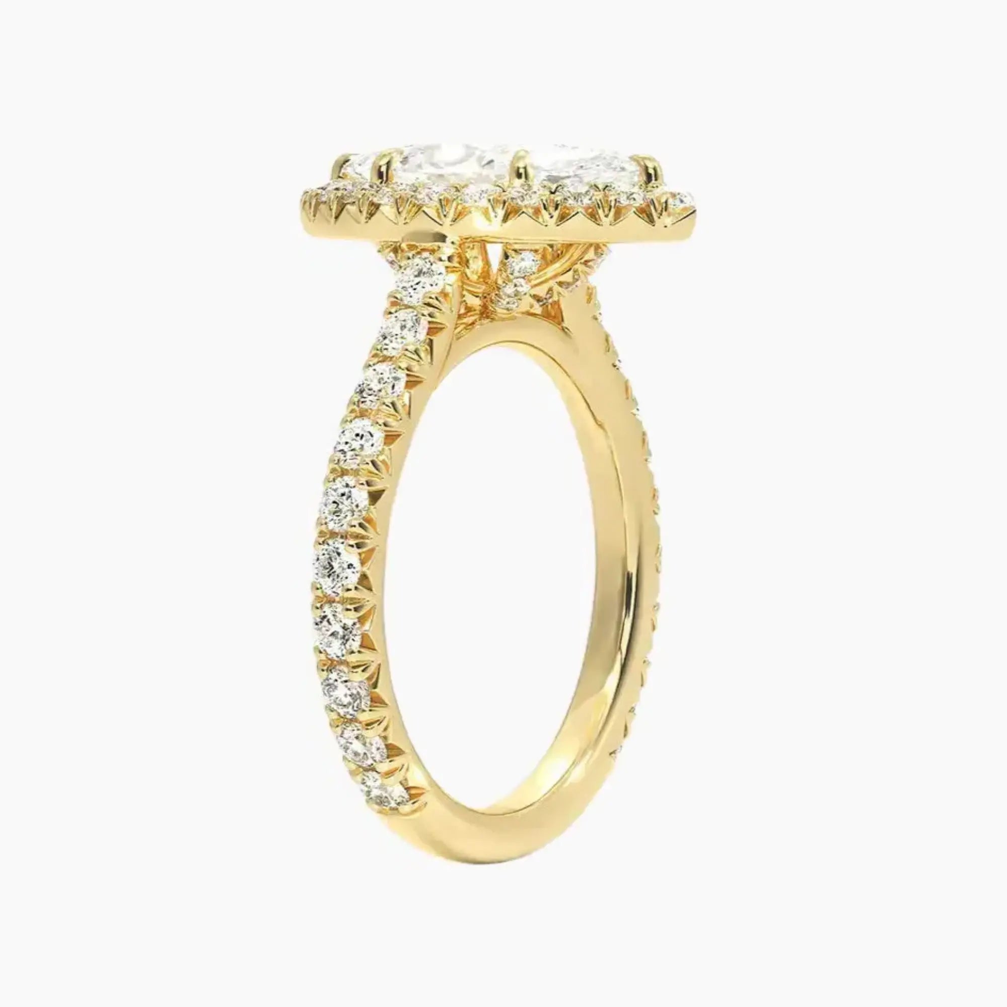 Ophelia Marquise Hidden Halo 1 Carat Lab Grown Diamond Engagement Ring in 18K White Gold
