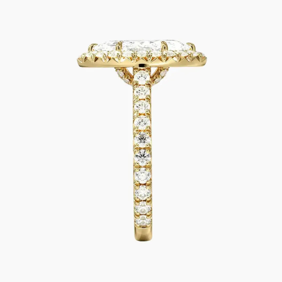 Ophelia Marquise Hidden Halo Diamond Ring Setting in 18K Rose Gold