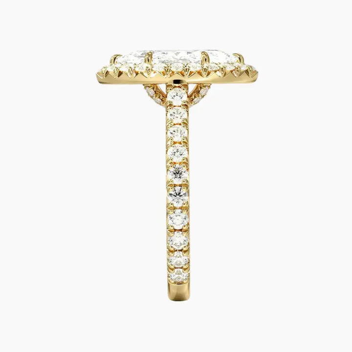 Ophelia Marquise Hidden Halo 3 Carat Lab Grown Diamond Engagement Ring in 14K Rose Gold