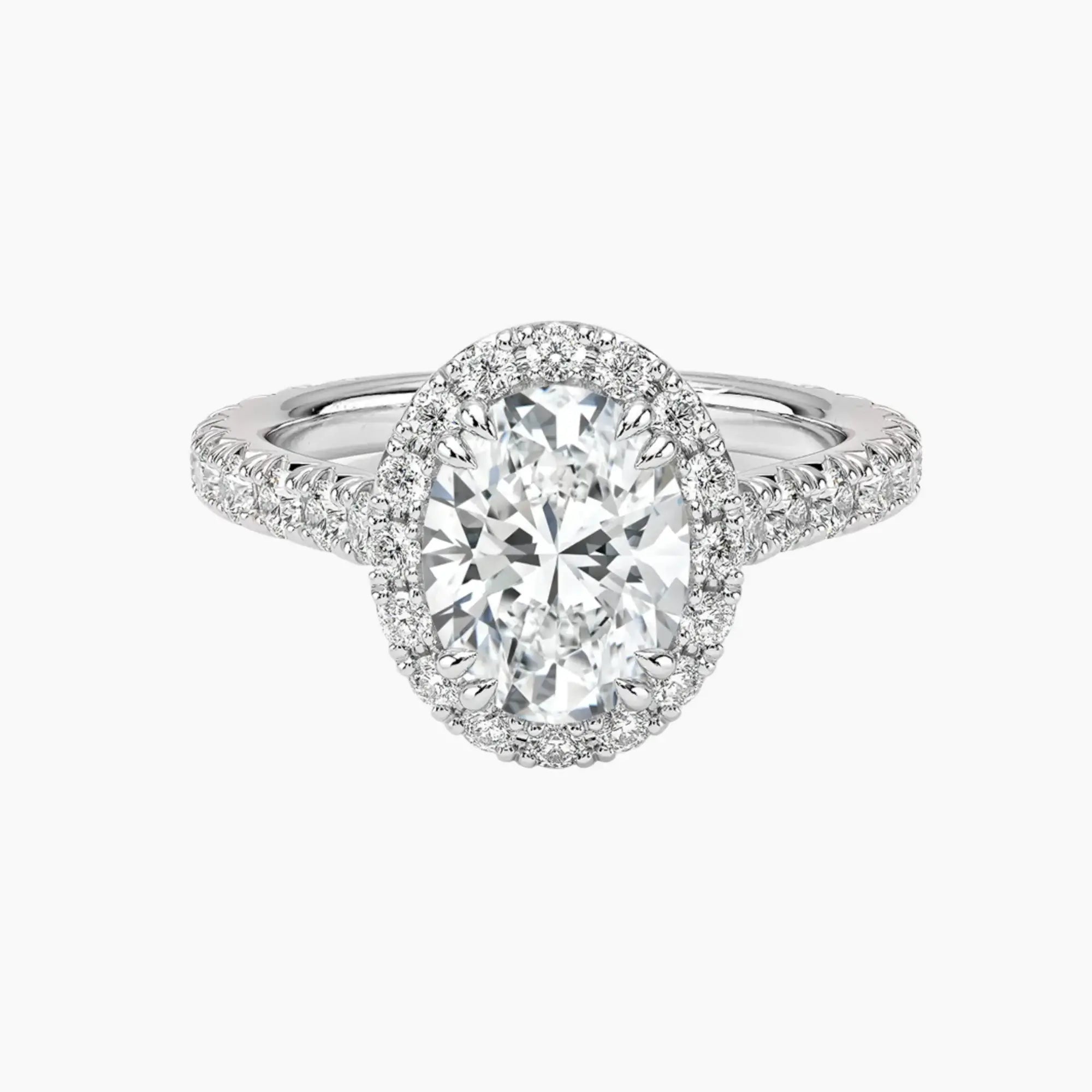 Ophelia Oval Hidden Halo 1.5 Carat Lab Grown Diamond Engagement Ring in 14K Rose Gold