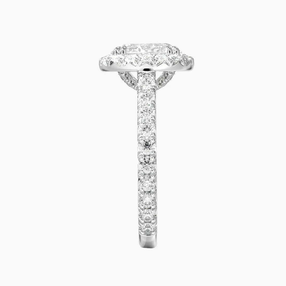 Ophelia Oval Hidden Halo 2 Carat Lab Grown Diamond Engagement Ring in 18K Rose Gold