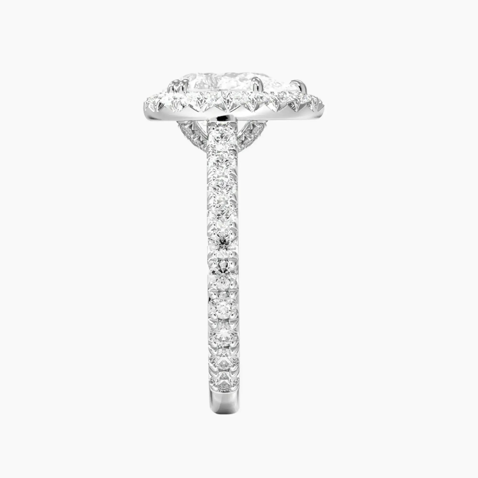Ophelia Pear Hidden Halo 2.5 Carat Lab Grown Diamond Engagement Ring in 14K White Gold