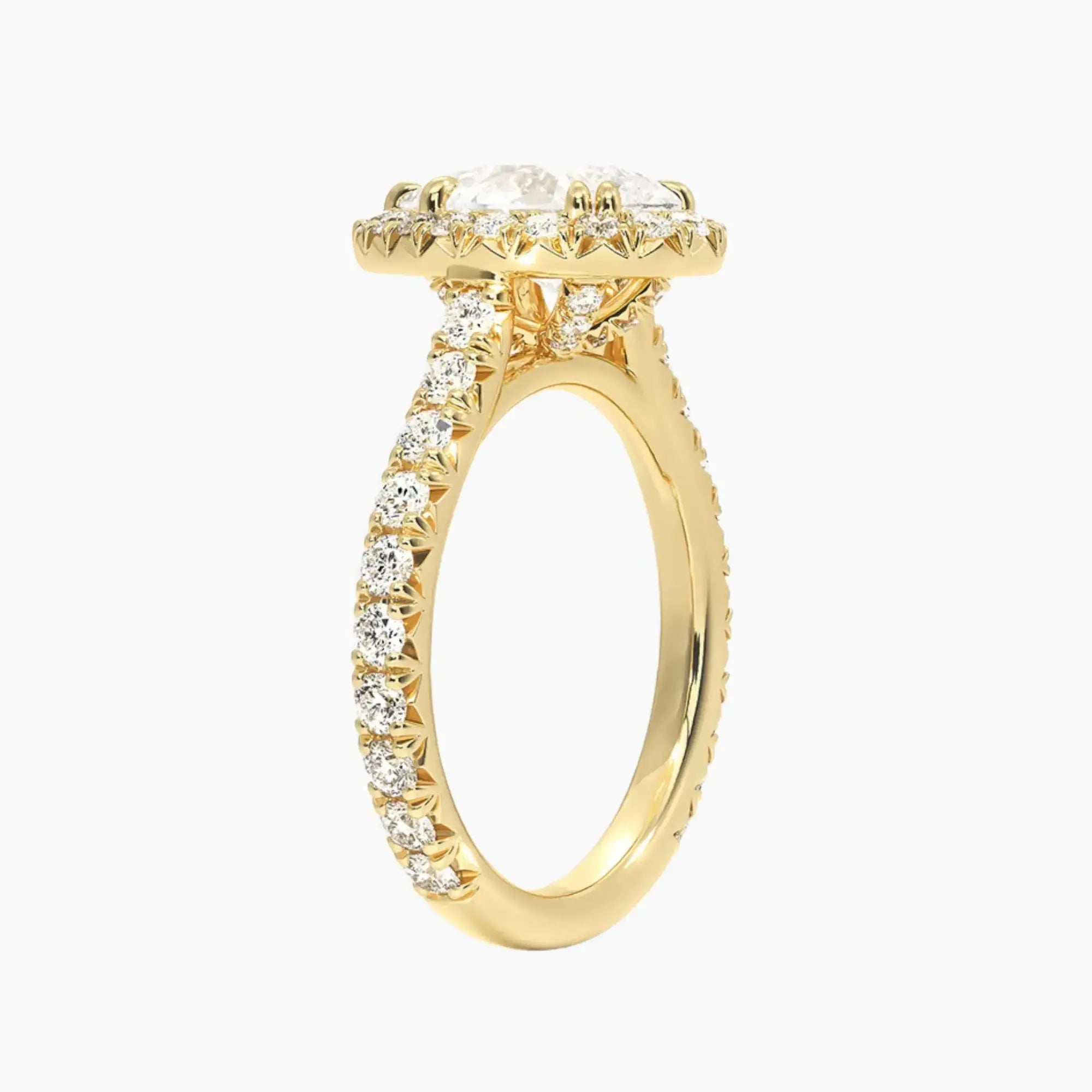Ophelia Pear Hidden Halo 2.5 Carat Lab Grown Diamond Engagement Ring in 14K White Gold
