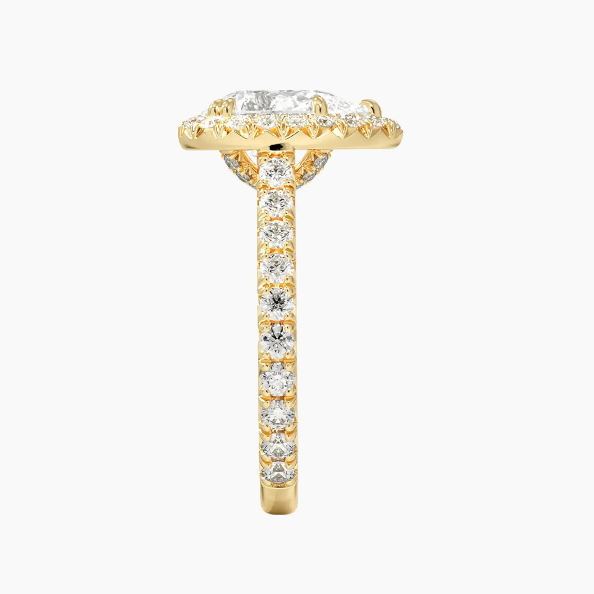 Ophelia Pear Hidden Halo 2.5 Carat Lab Grown Diamond Engagement Ring in 18K White Gold