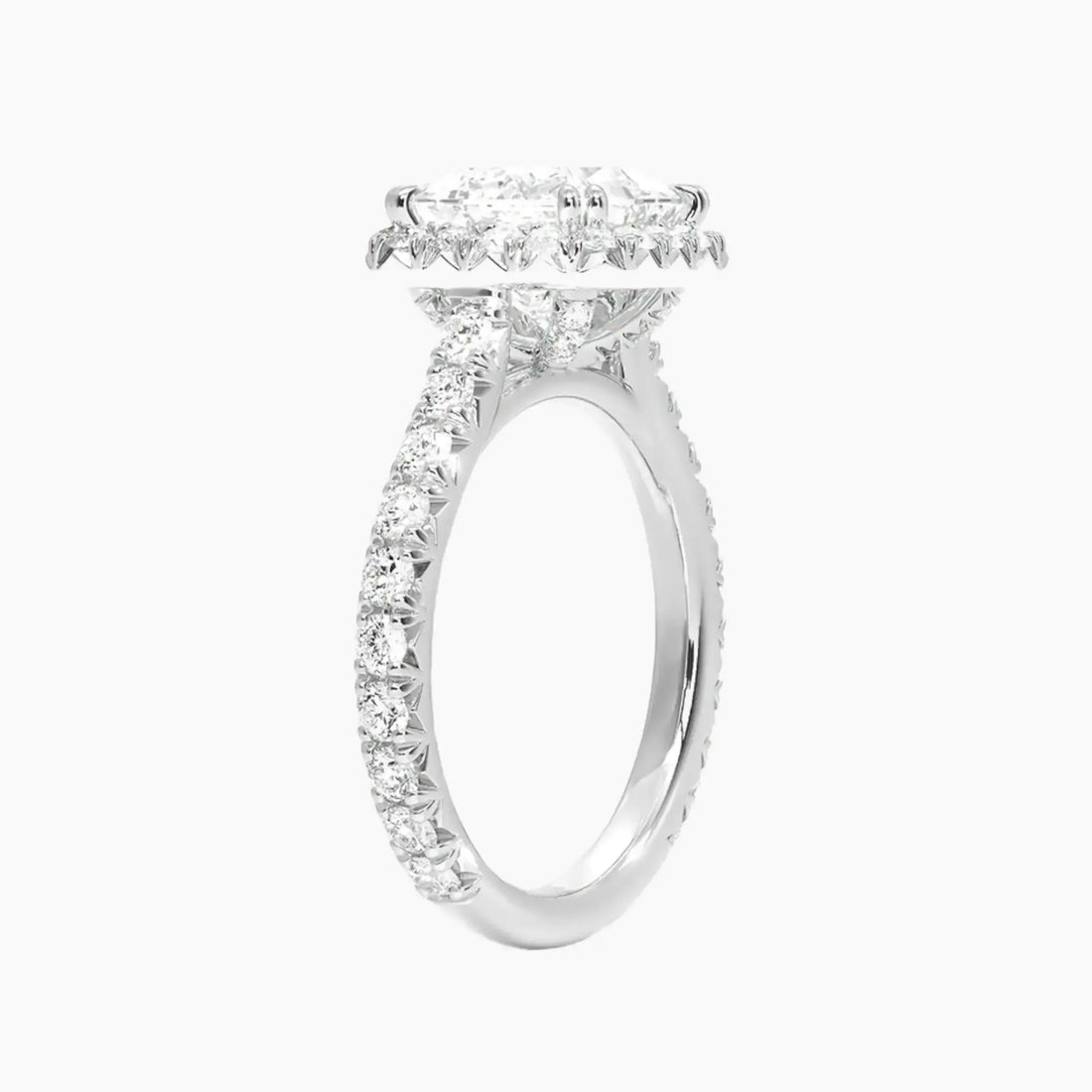 Ophelia Princess Hidden Halo 2 Carat Lab Grown Diamond Engagement Ring in 18K White Gold