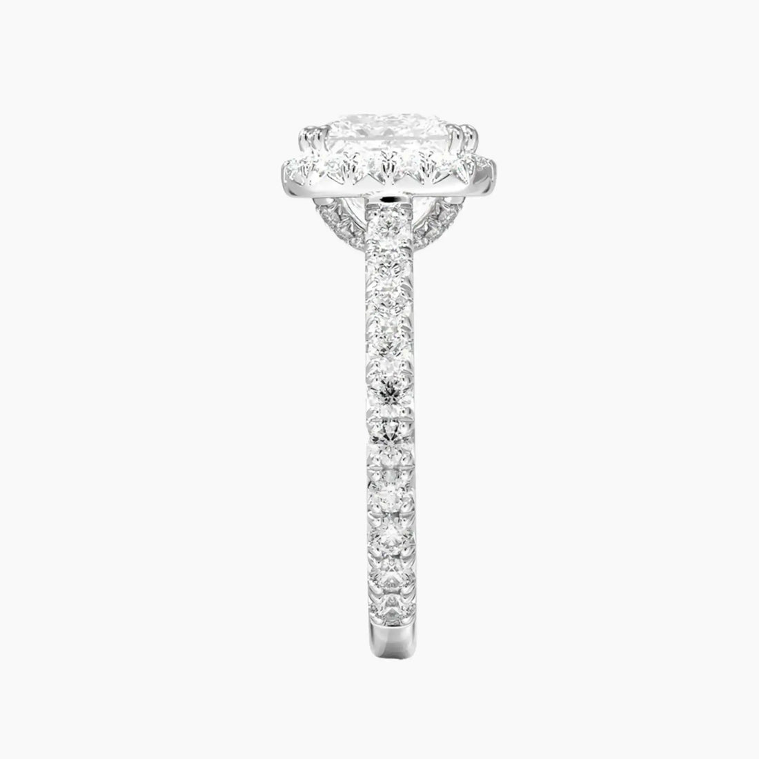 Ophelia Princess Hidden Halo 1 Carat Lab Grown Diamond Engagement Ring in 18K Yellow Gold