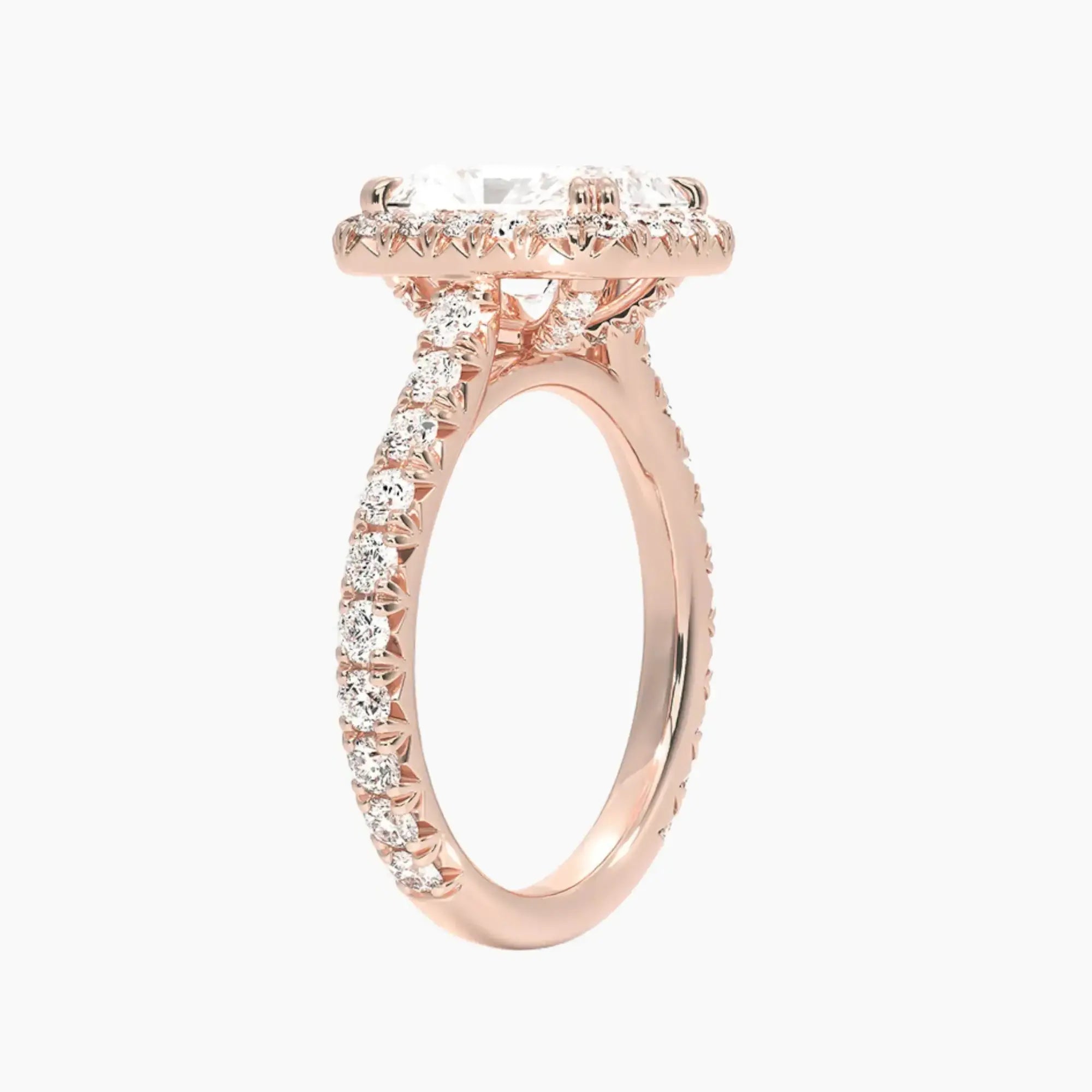Ophelia Radiant Hidden Halo 2.5 Carat Lab Grown Diamond Engagement Ring in 14K White Gold