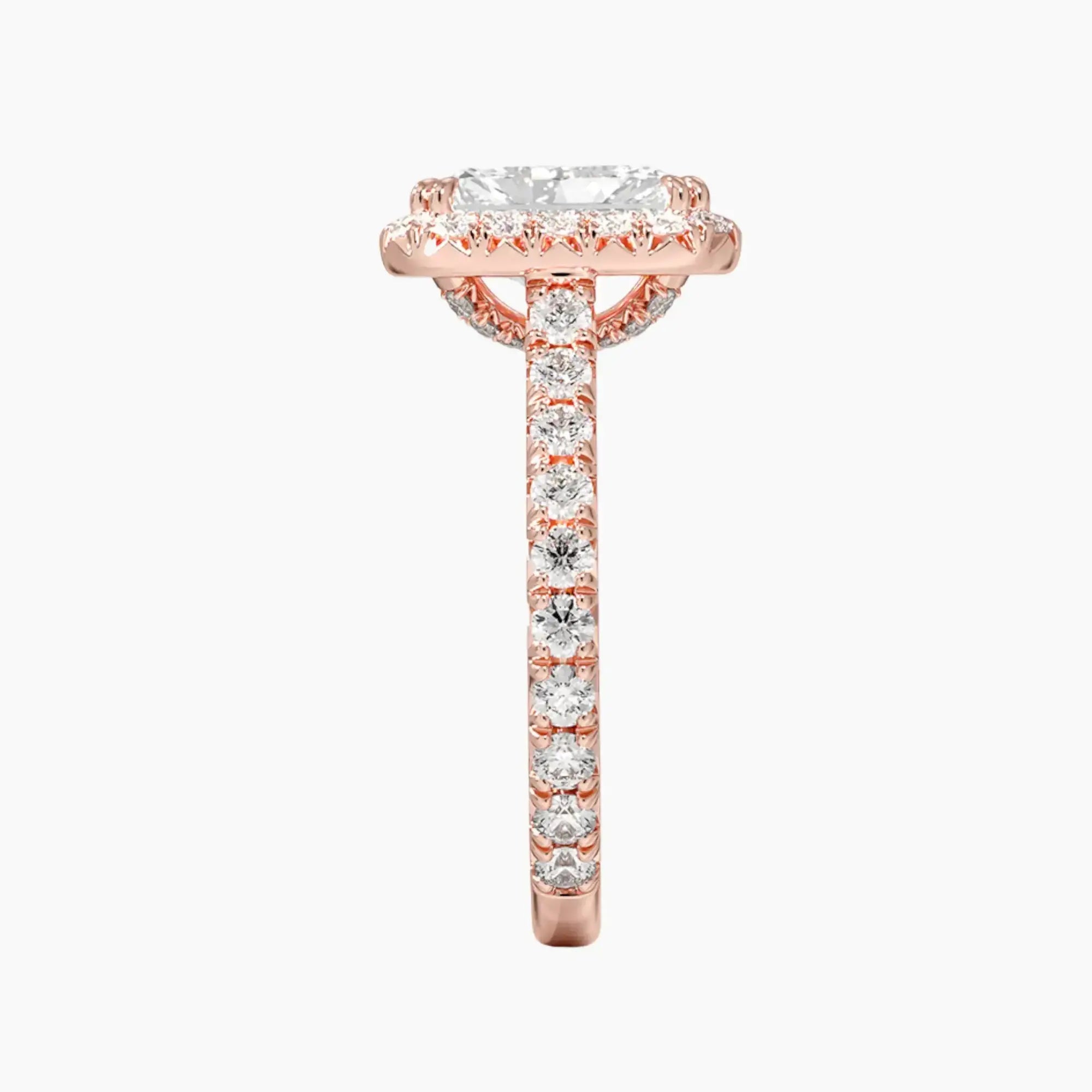 Ophelia Radiant Hidden Halo 2.5 Carat Lab Grown Diamond Engagement Ring in 14K White Gold