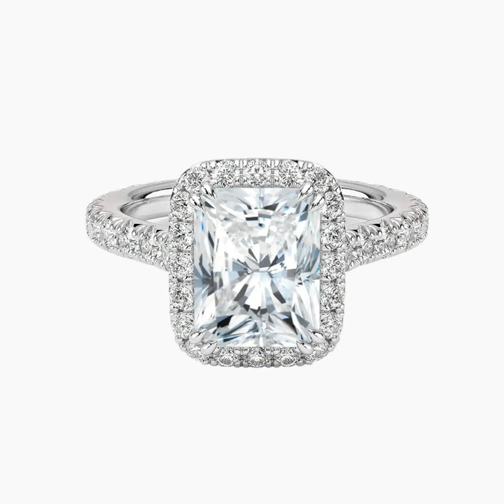 Ophelia Radiant Hidden Halo 1.5 Carat Lab Grown Diamond Engagement Ring in 18K White Gold