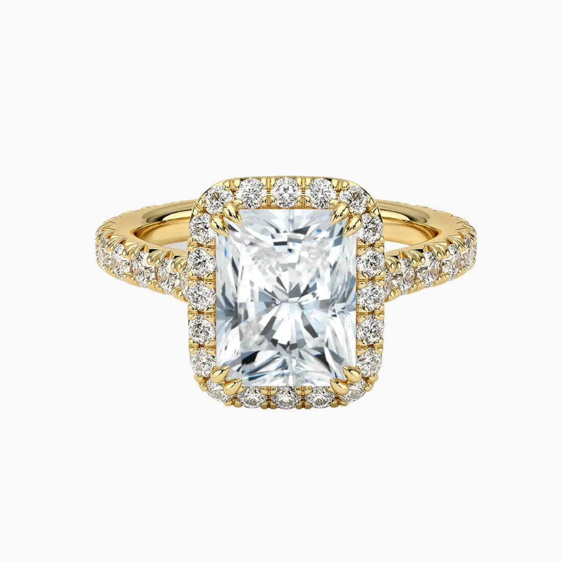 Ophelia Radiant Hidden Halo 3 Carat Lab Grown Diamond Engagement Ring in 14K White Gold