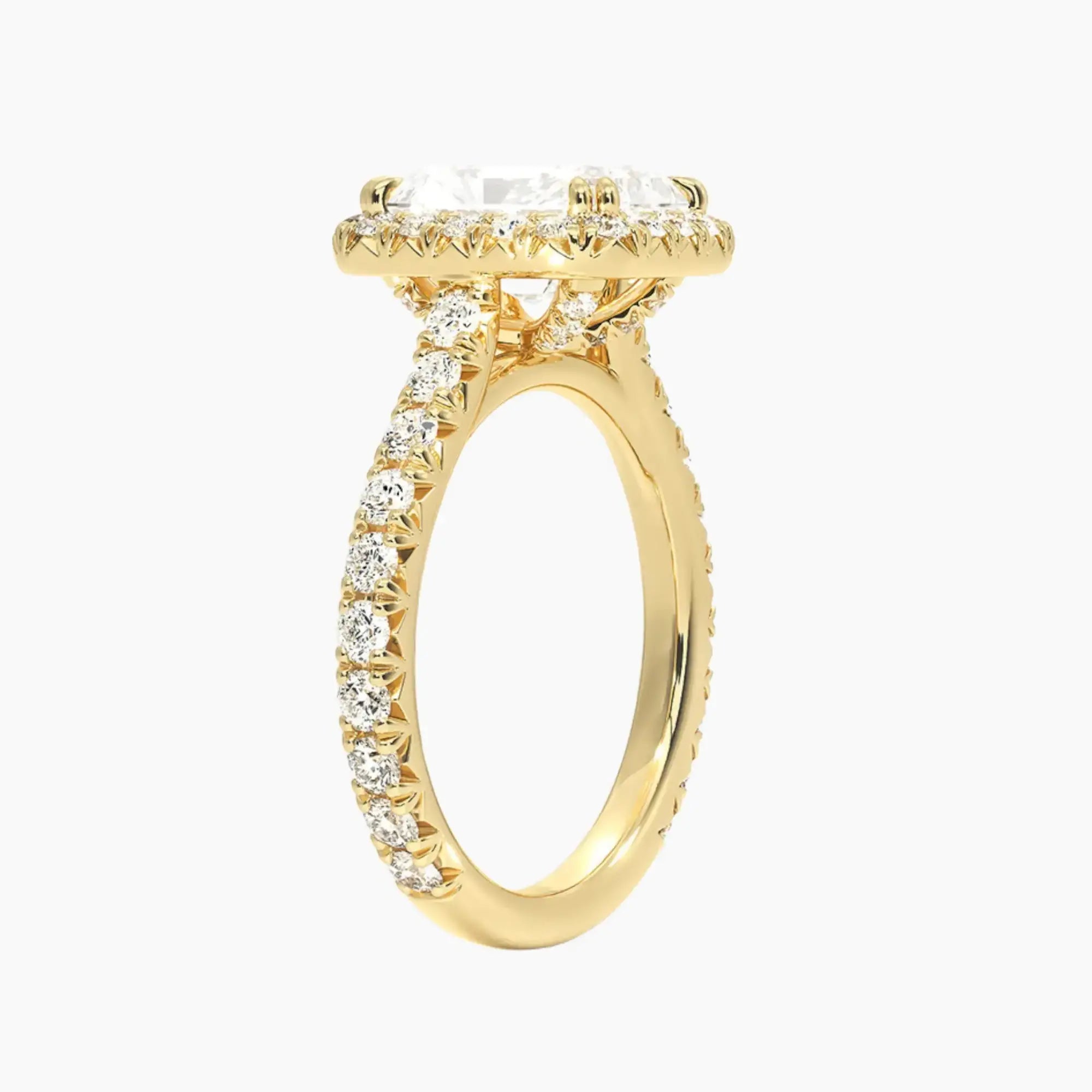 Ophelia Radiant Hidden Halo 1 Carat Lab Grown Diamond Engagement Ring in 14K White Gold