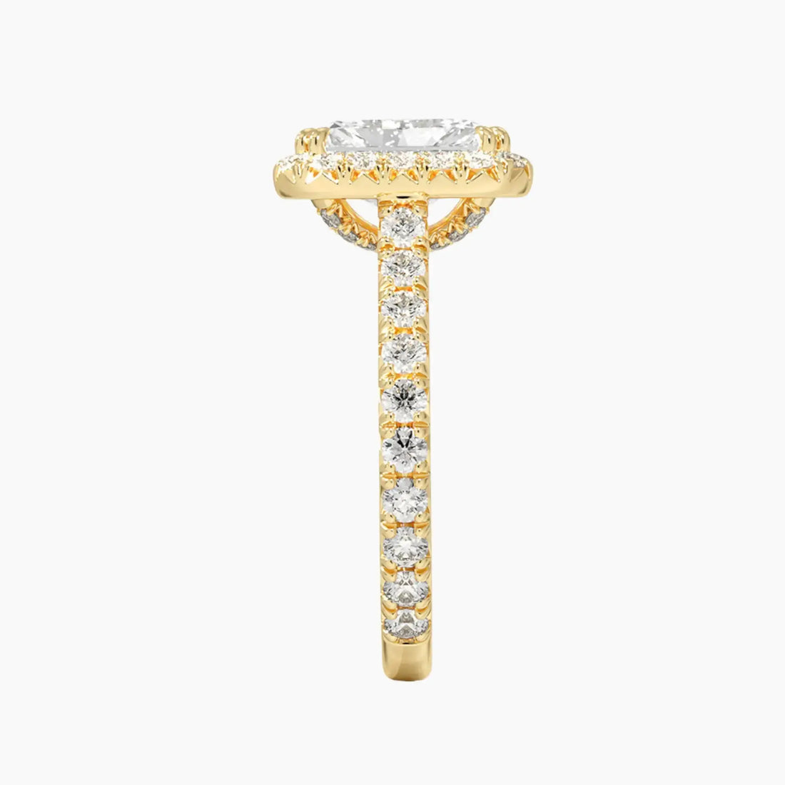 Ophelia Radiant Hidden Halo 1 Carat Lab Grown Diamond Engagement Ring in 18K White Gold