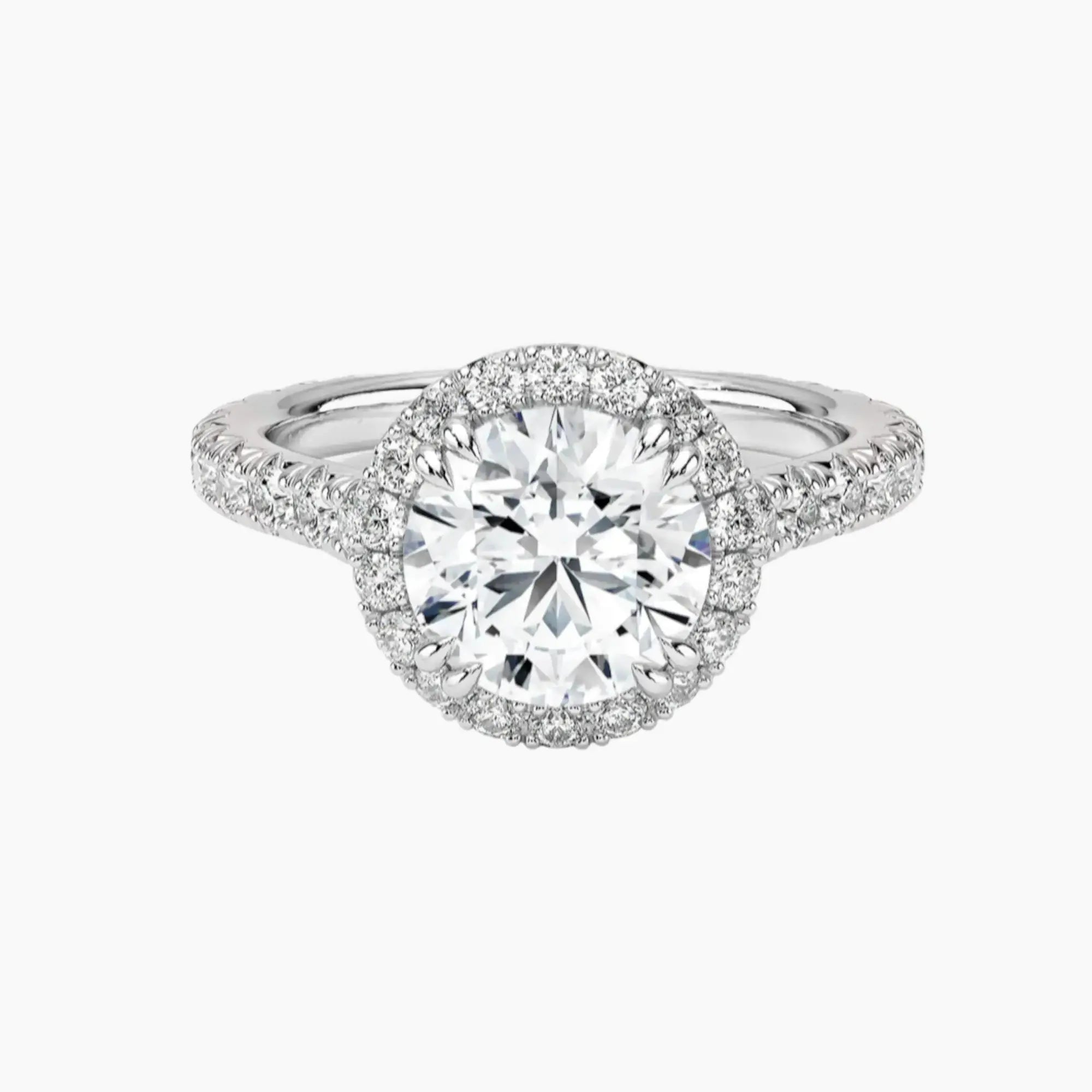 Ophelia Round Hidden Halo 2 Carat Lab Grown Diamond Engagement Ring in 14K Rose Gold