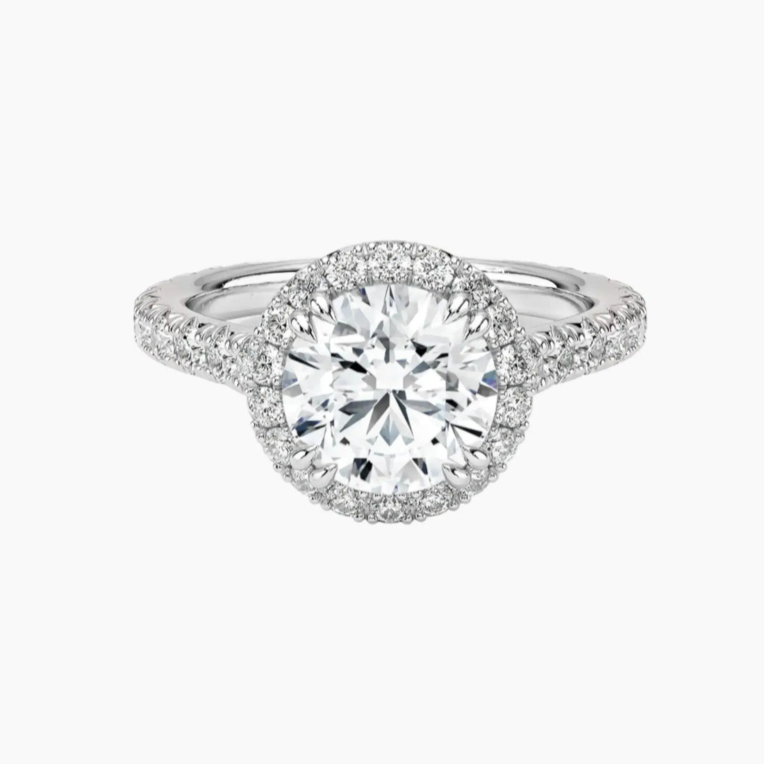 Ophelia Round Hidden Halo 1 Carat Lab Grown Diamond Engagement Ring in 18K Rose Gold