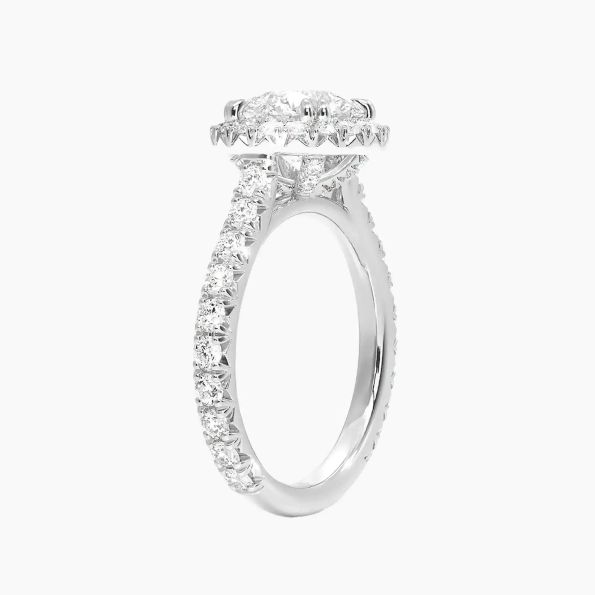 Ophelia Round Hidden Halo 2.5 Carat Lab Grown Diamond Engagement Ring in 18K Rose Gold