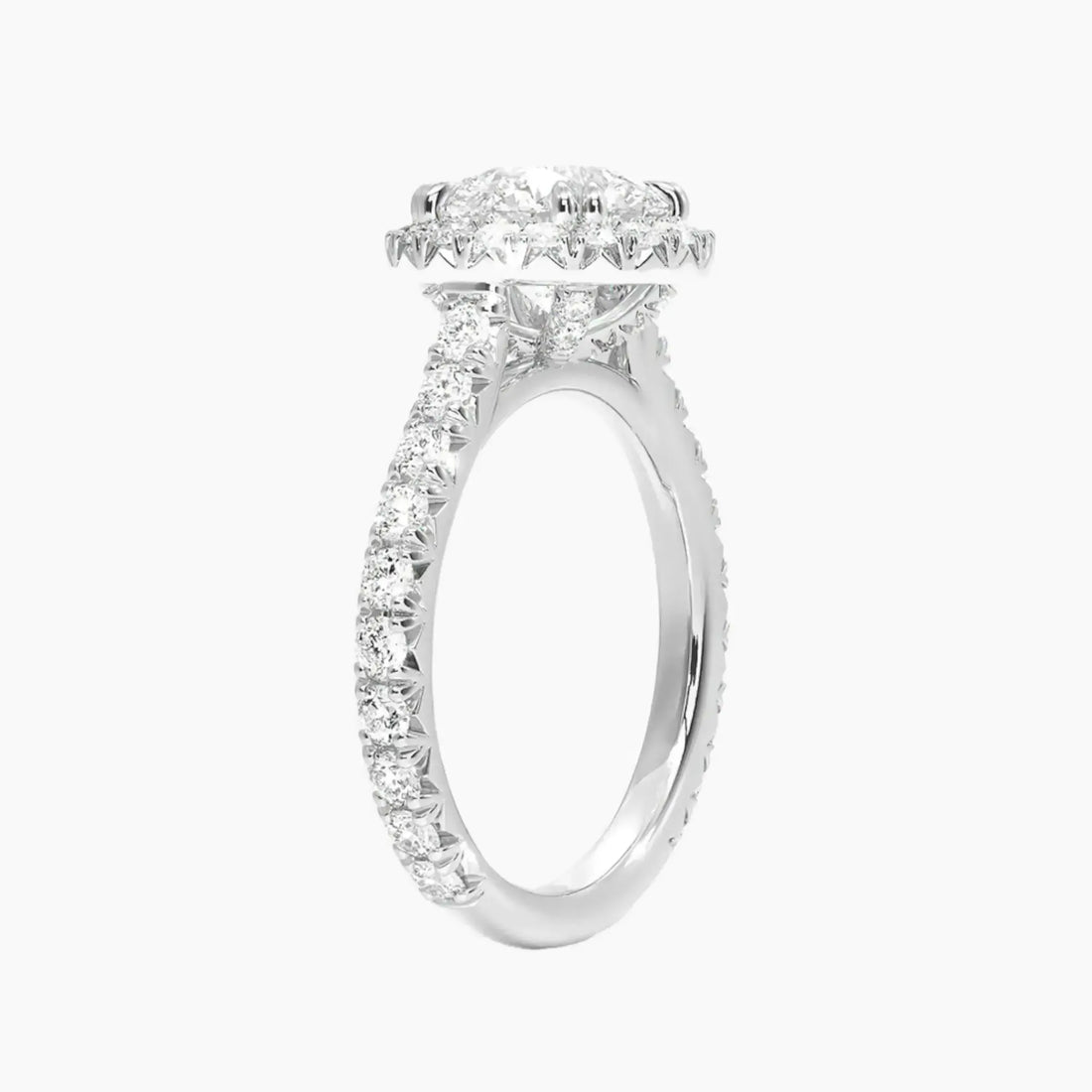 Ophelia Round Hidden Halo 1 Carat Lab Grown Diamond Engagement Ring in 18K Rose Gold