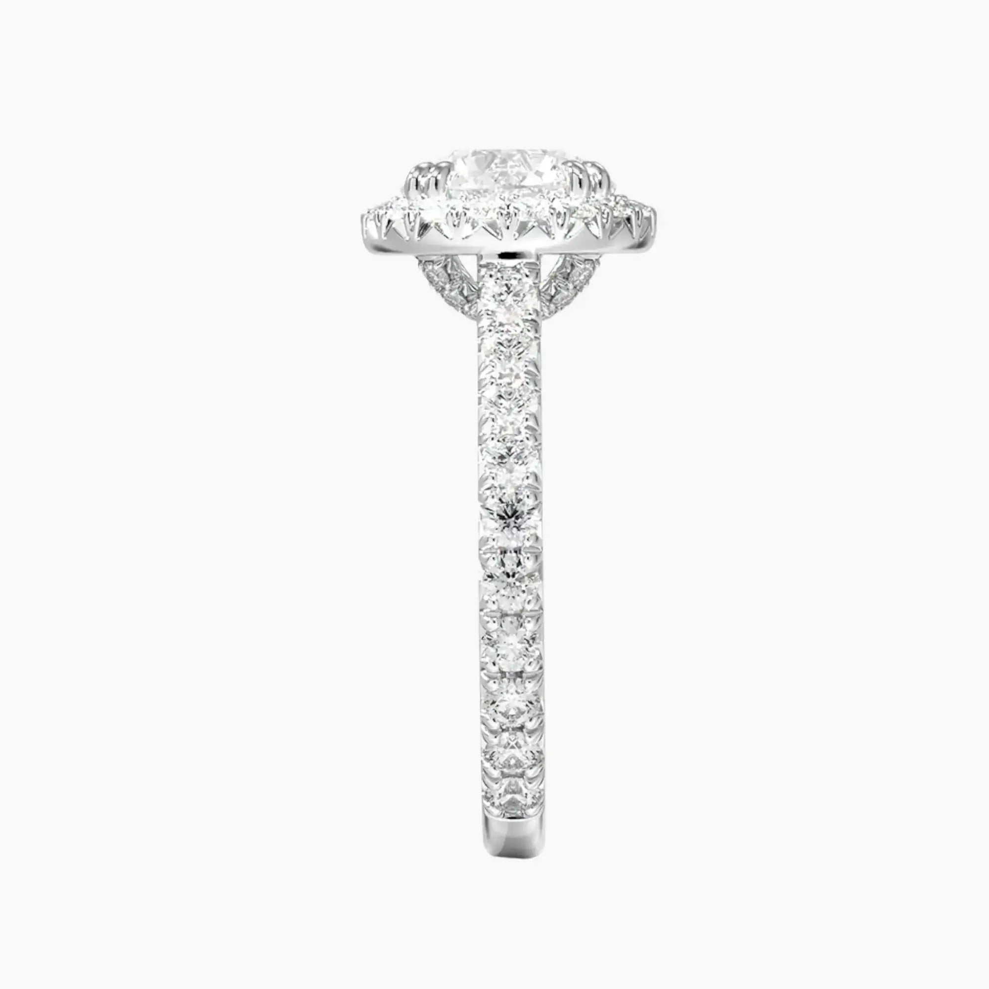 Ophelia Round Hidden Halo 2 Carat Lab Grown Diamond Engagement Ring in 18K White Gold